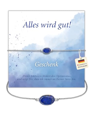 Detalle de happymaker Mutmacher Geschenk: Heilstein-Armband mit echtem Lapislazuli