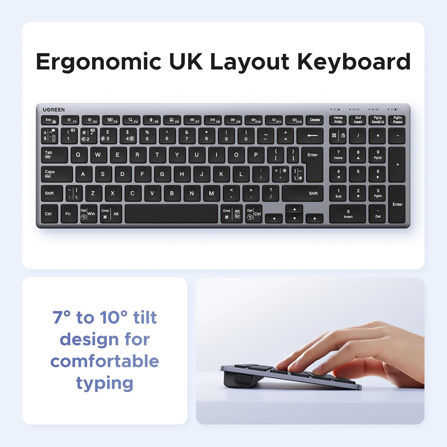 Thumbnail 2 de UGREEN Wireless Keyboard UK Layout