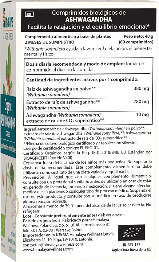 Thumbnail 1 de Himalaya Ashwagandha Orgánica 🌿 Suplemento para Estrés y Energía