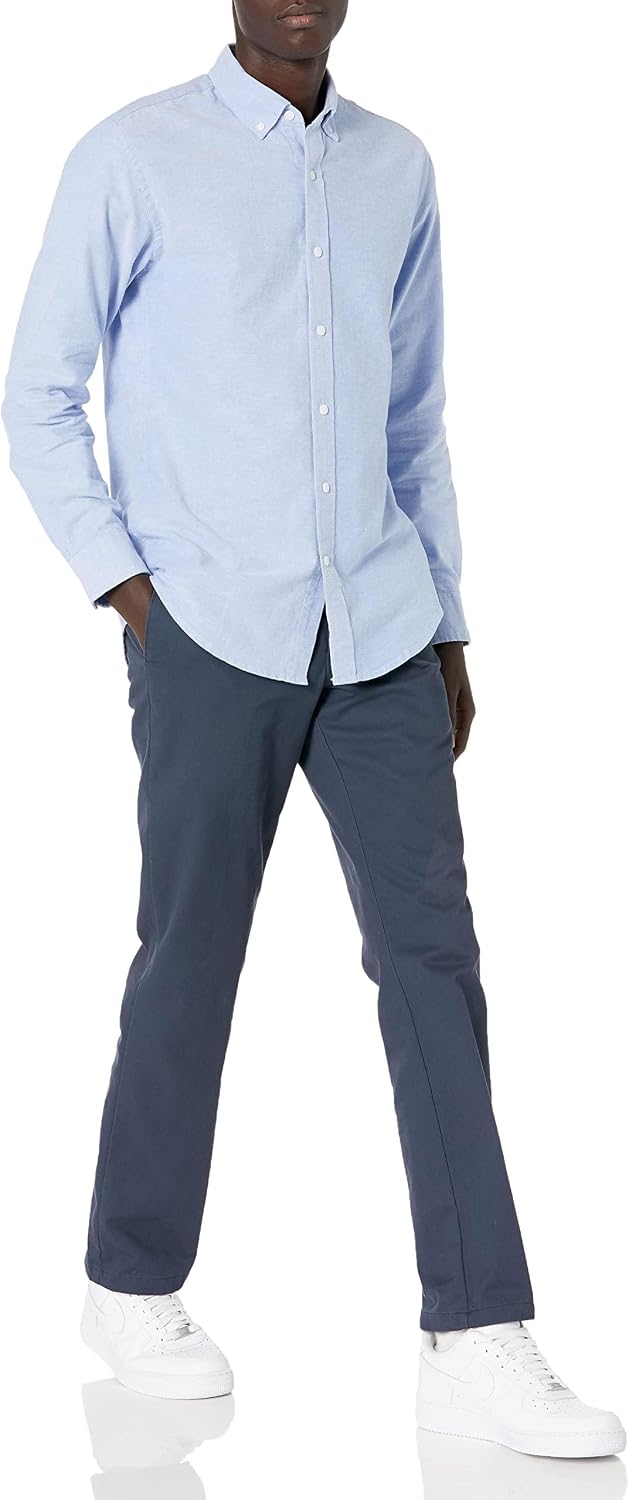 Detalle de Amazon Essentials Men's Regular-Fit Long-Sleeved Oxford Shirt