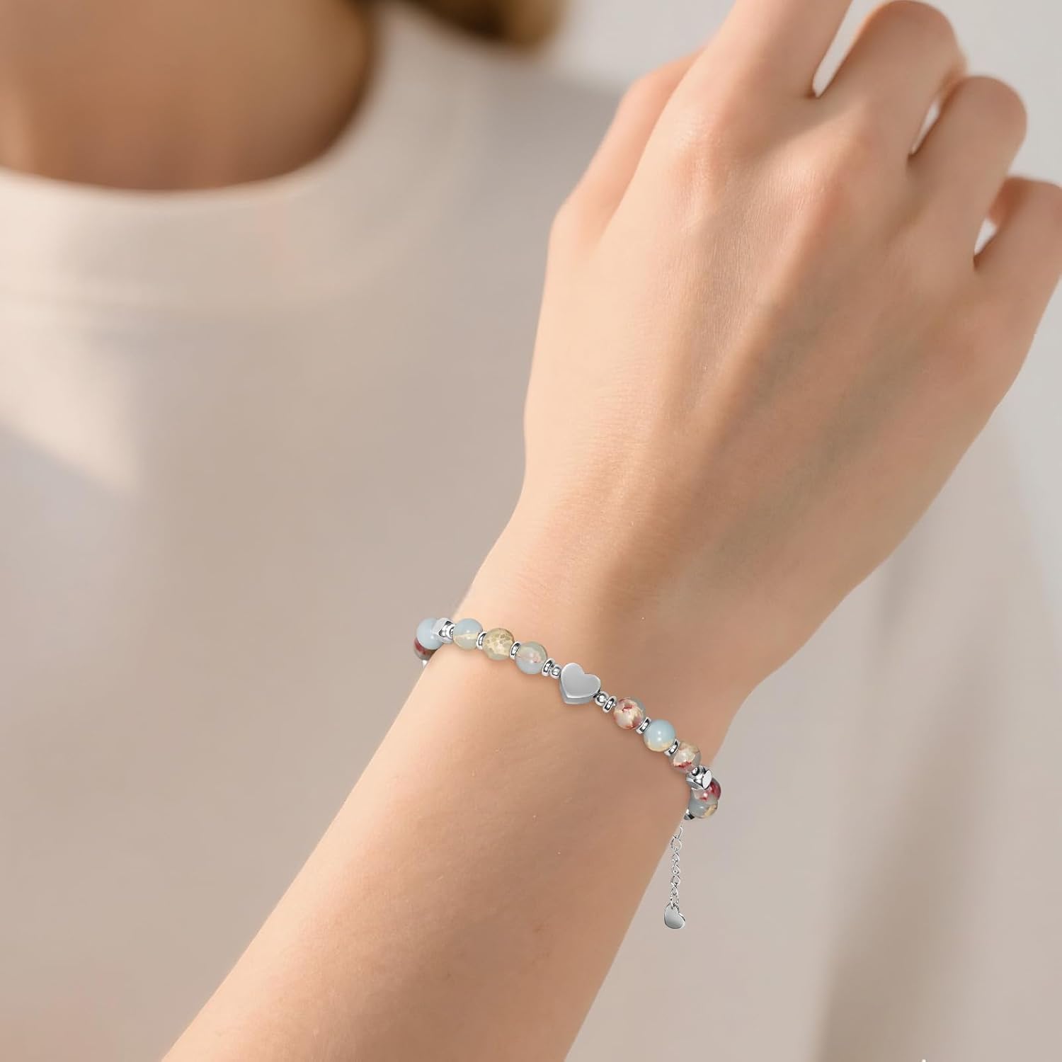 Detalle de Freeunfet Beaded Bracelet in Shoushan Stone