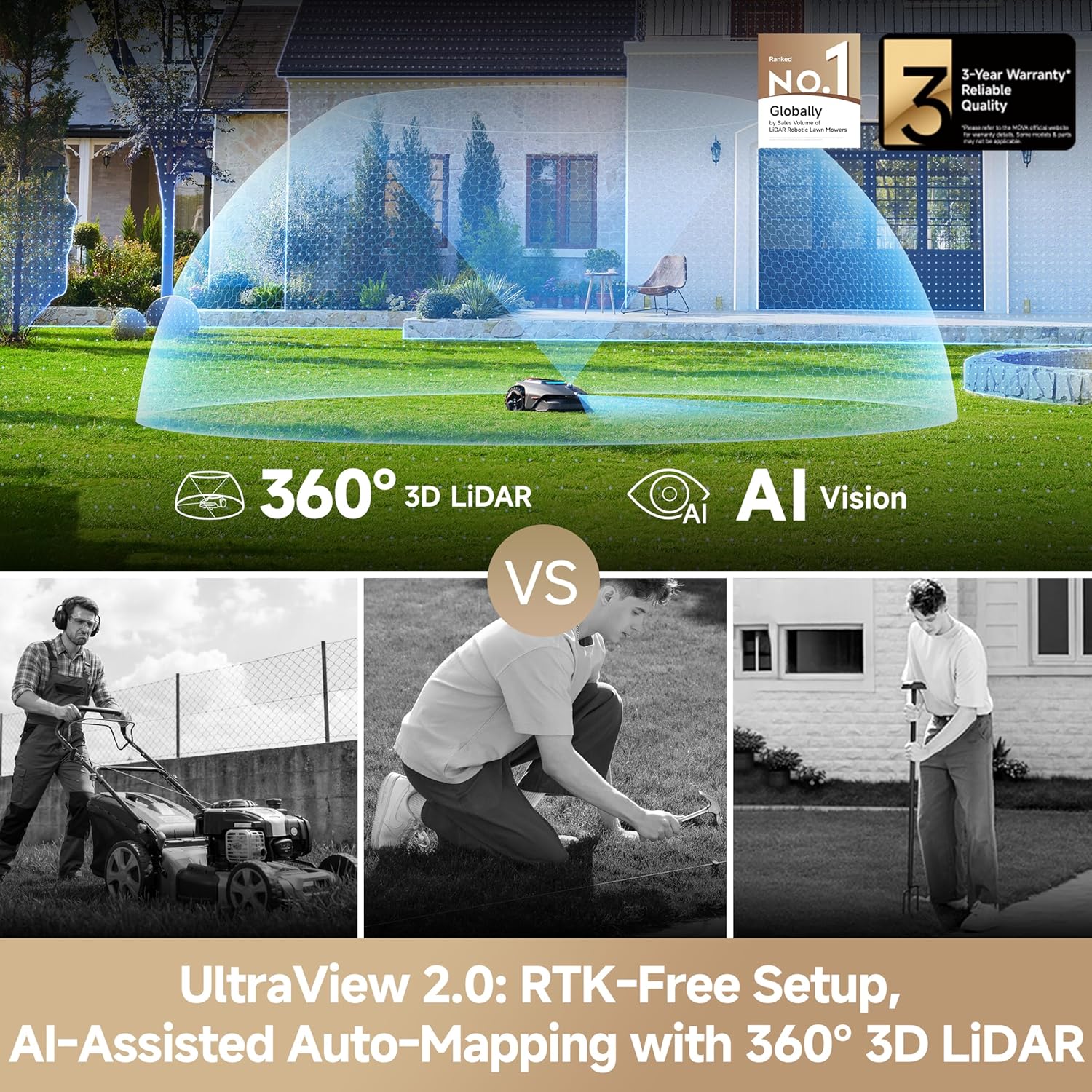 Thumbnail 1 de MOVA LiDAX Ultra 2000: AI-Powered Robotic Lawn Mower for Complex Yards