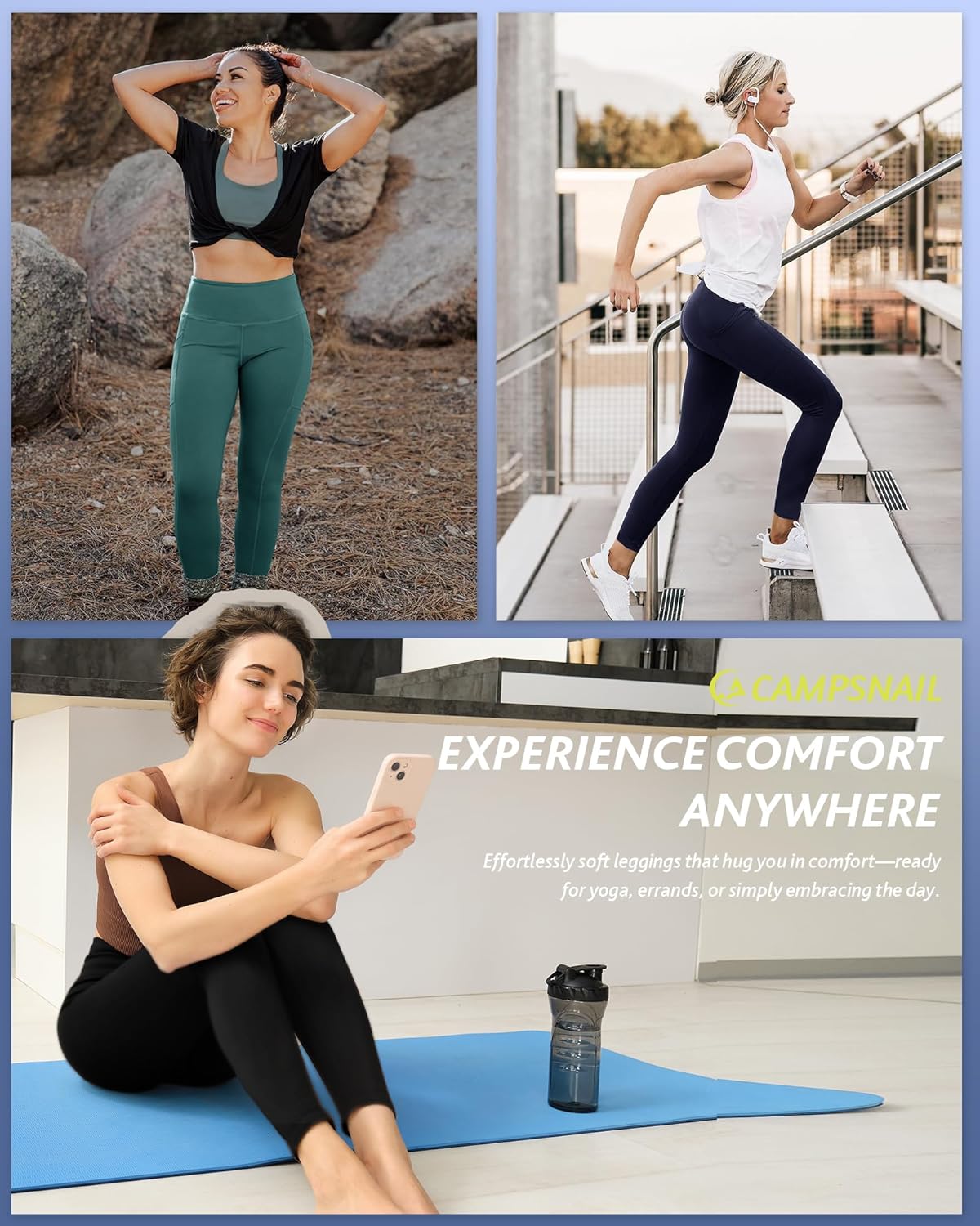 Thumbnail 4 de CAMPSNAIL 4-Pack High-Waisted Leggings for Women with Pockets (Black)