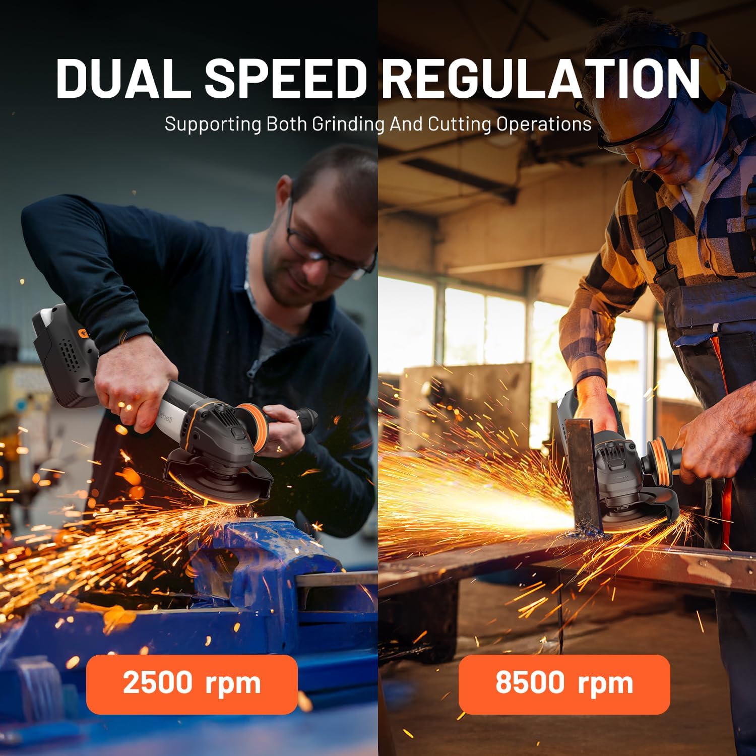Detalle 2 de LiTHELi Angle Grinder, 20V Cordless Brushless Grinder with 4.0 Ah Battery
