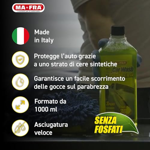 Detalle de Ma-Fra Car Wash Shampoo e Cera: Shampoo auto e cera in 1 soluzione, formato 1000 ml