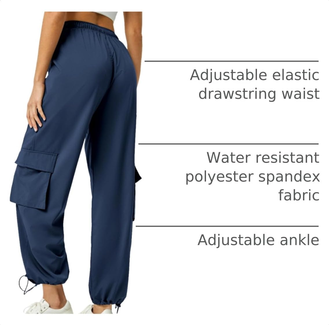 Detalle 2 de Women's Cargo Hiking Joggers in Polyester-Spandex