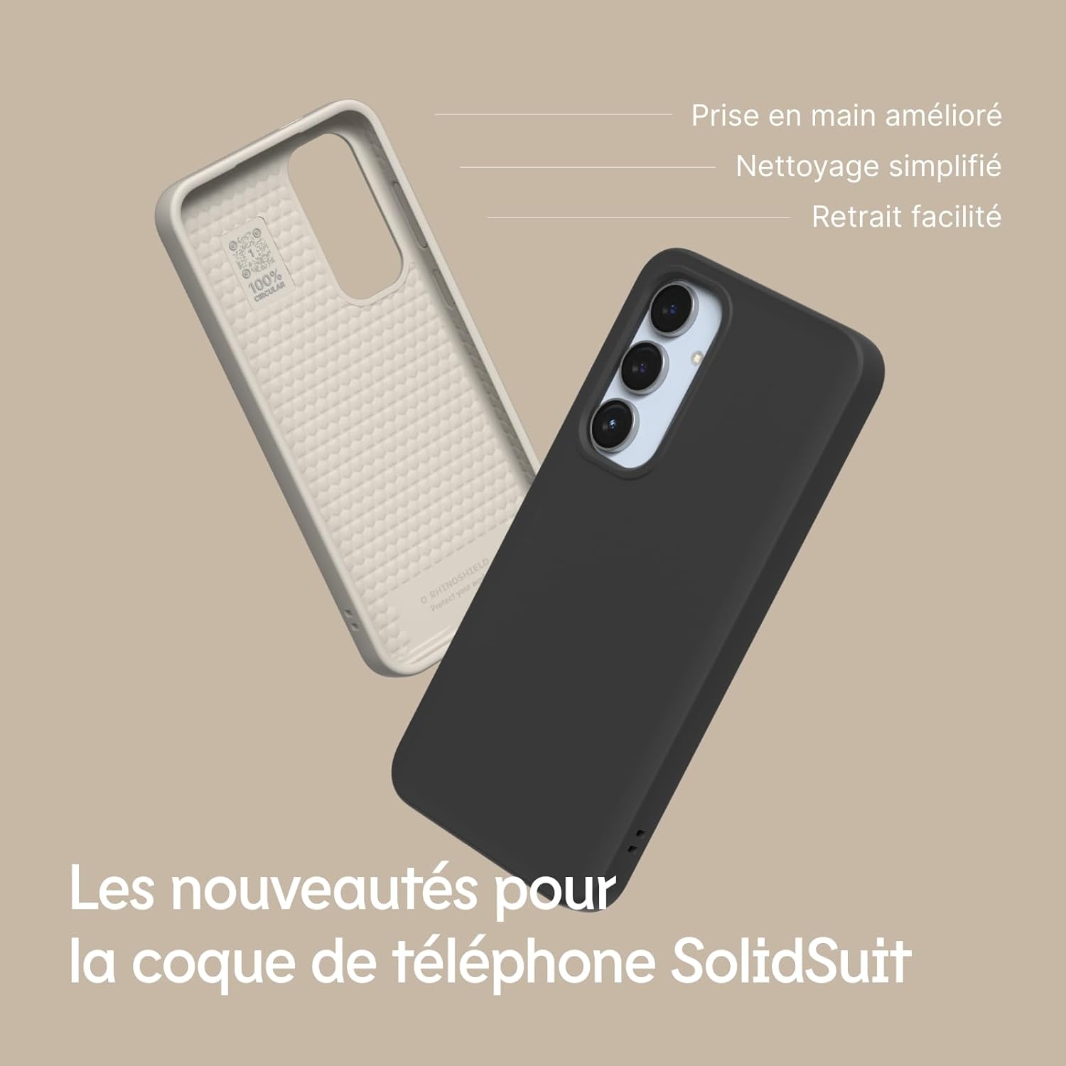 Thumbnail 4 de RhinoShield SolidSuit pour Galaxy S24 FE – Coque Fine Beige Coquillage