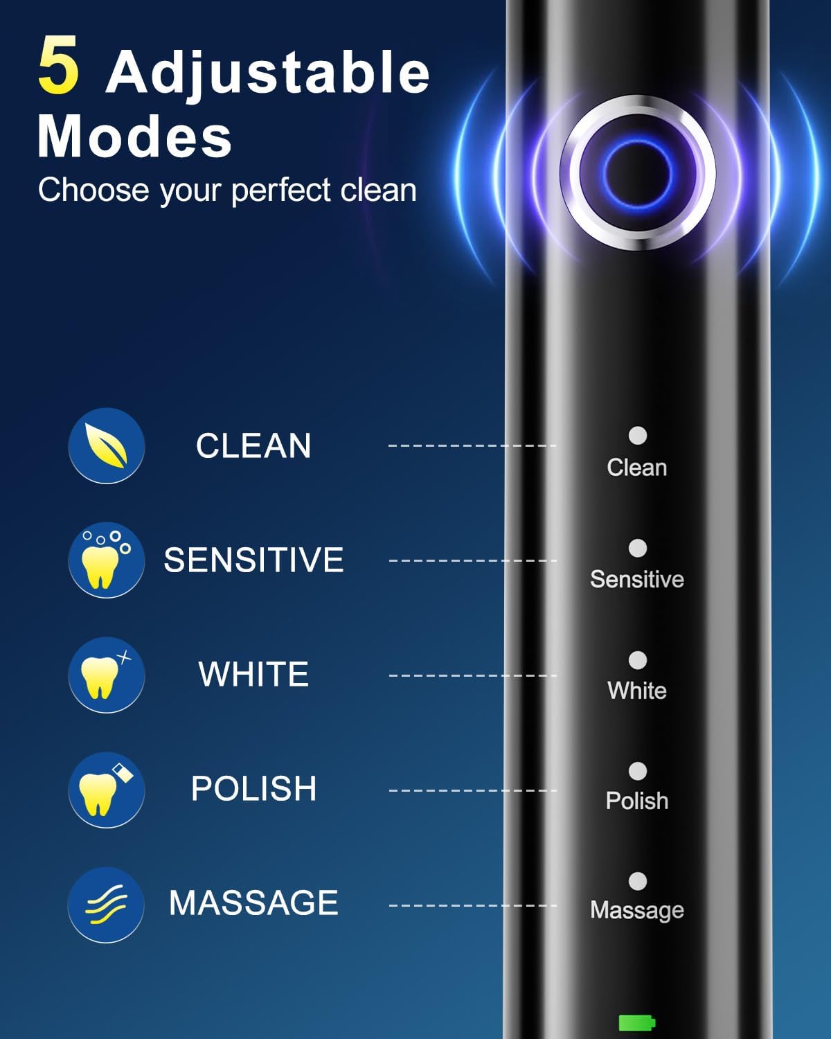 Detalle 2 de Rtauys Rotating Electric Toothbrush 8 Heads 🪥