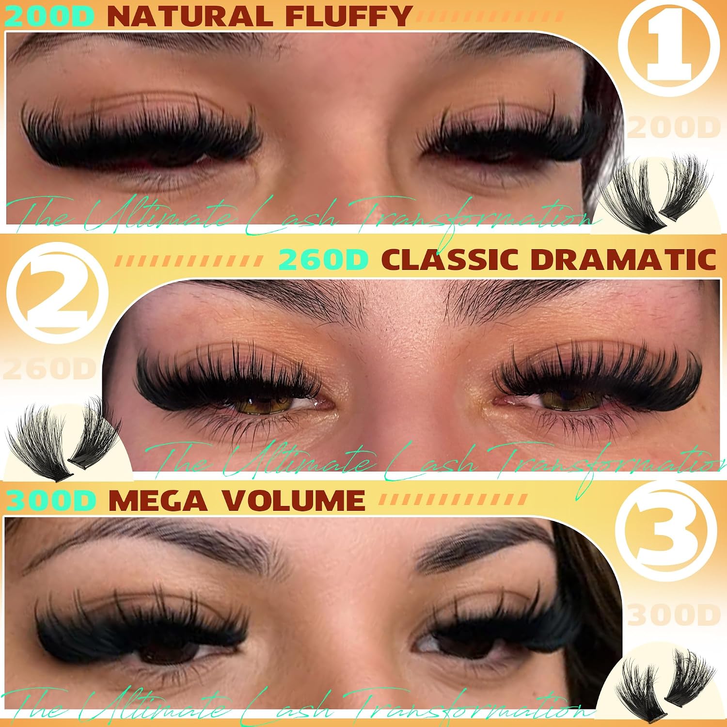 Thumbnail 1 de TNFVLONEINS Fluffy Lash Clusters with Spikes (12–20mm) — Reusable Full Volume Faux Mink Cluster Lashes
