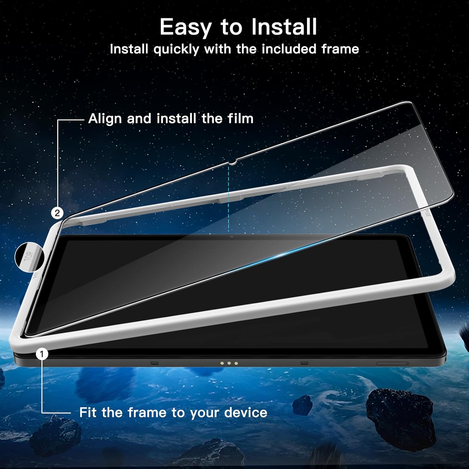 Thumbnail 2 de JETech Schutzfolie aus gehärtetem Glas für Samsung Galaxy Tab A11 Plus/A9 Plus (11 Zoll, 2023/2025) – 2 Stück