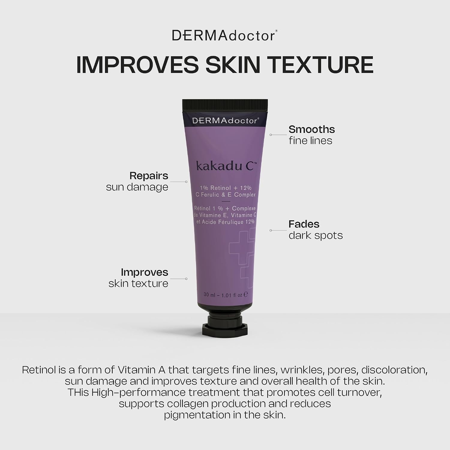 Detalle 2 de DERMAdoctor Kakadu C 1% Retinol y Antioxidantes Anti-Edad 🌟