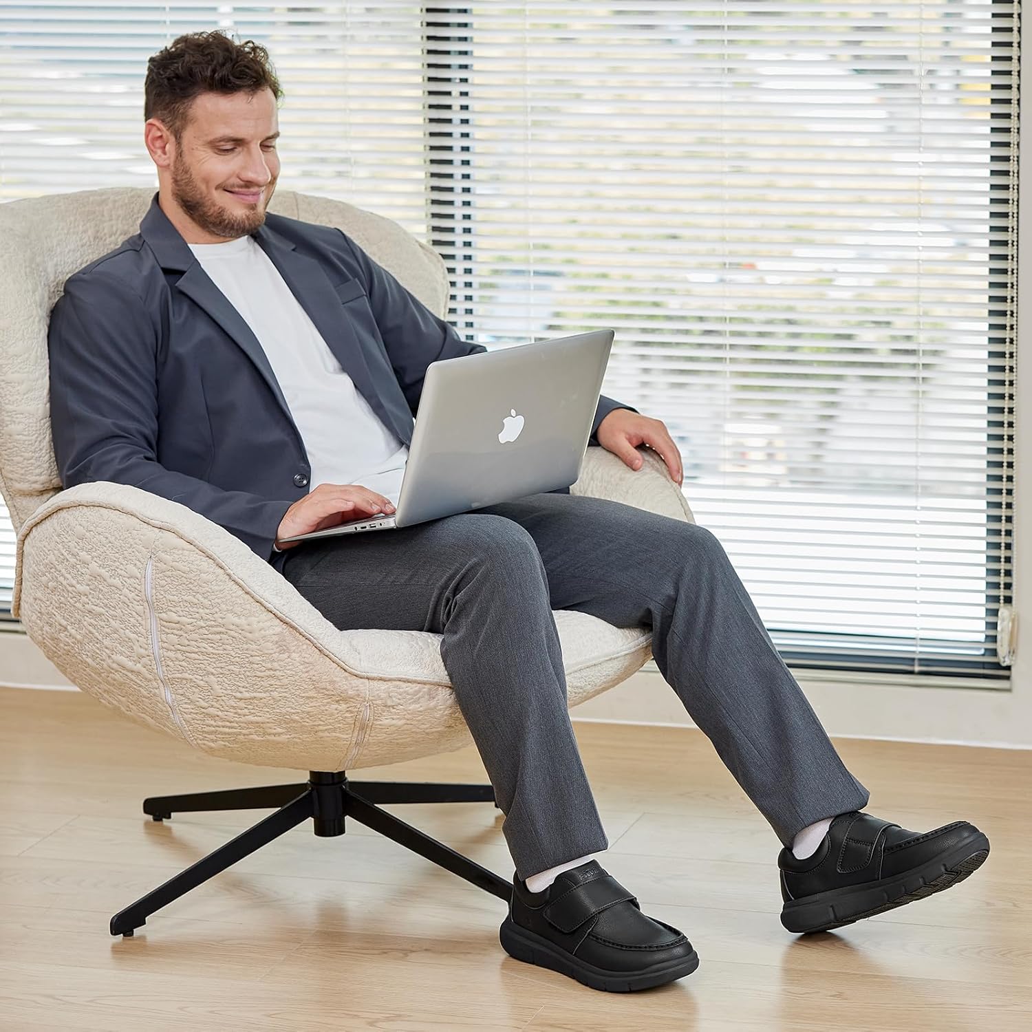 Thumbnail 1 de FitVille Chaussure Diabétique Homme Extra Large – Mocassins en Cuir, Large Pieds et PIEDS Enflés