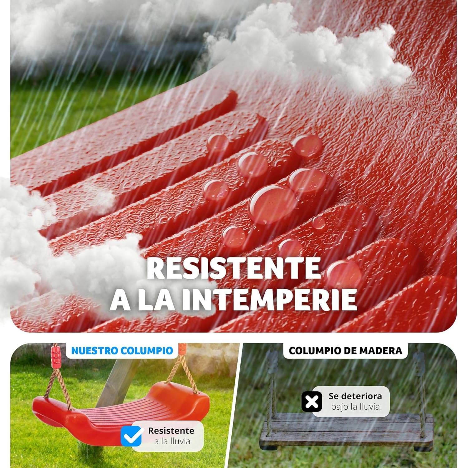 Thumbnail 6 de tectake® Columpio Infantil Ajustable con Cuerdas y Resistente 🌳