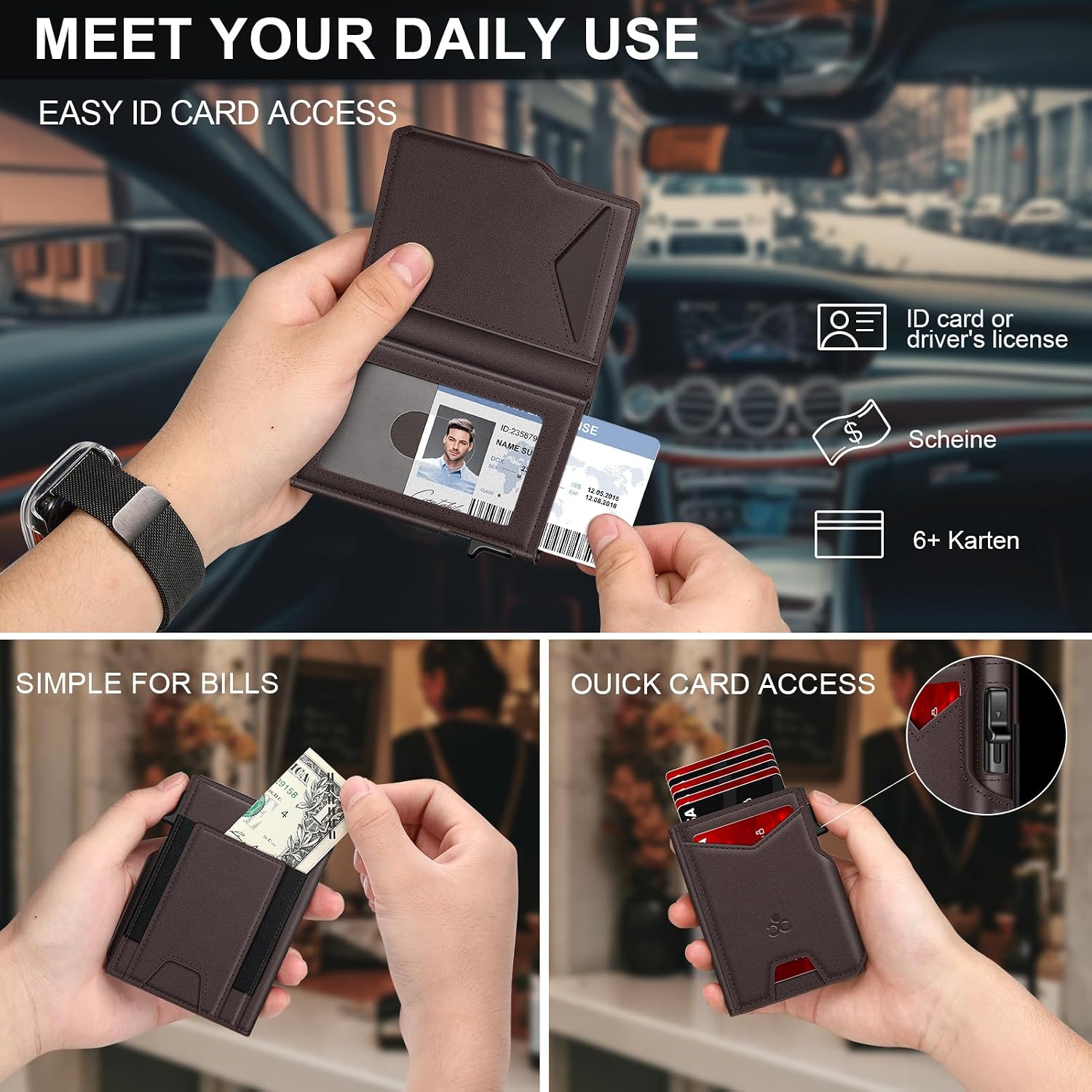 Thumbnail 6 de Slim RFID Wallet 9-13 Cards 👝