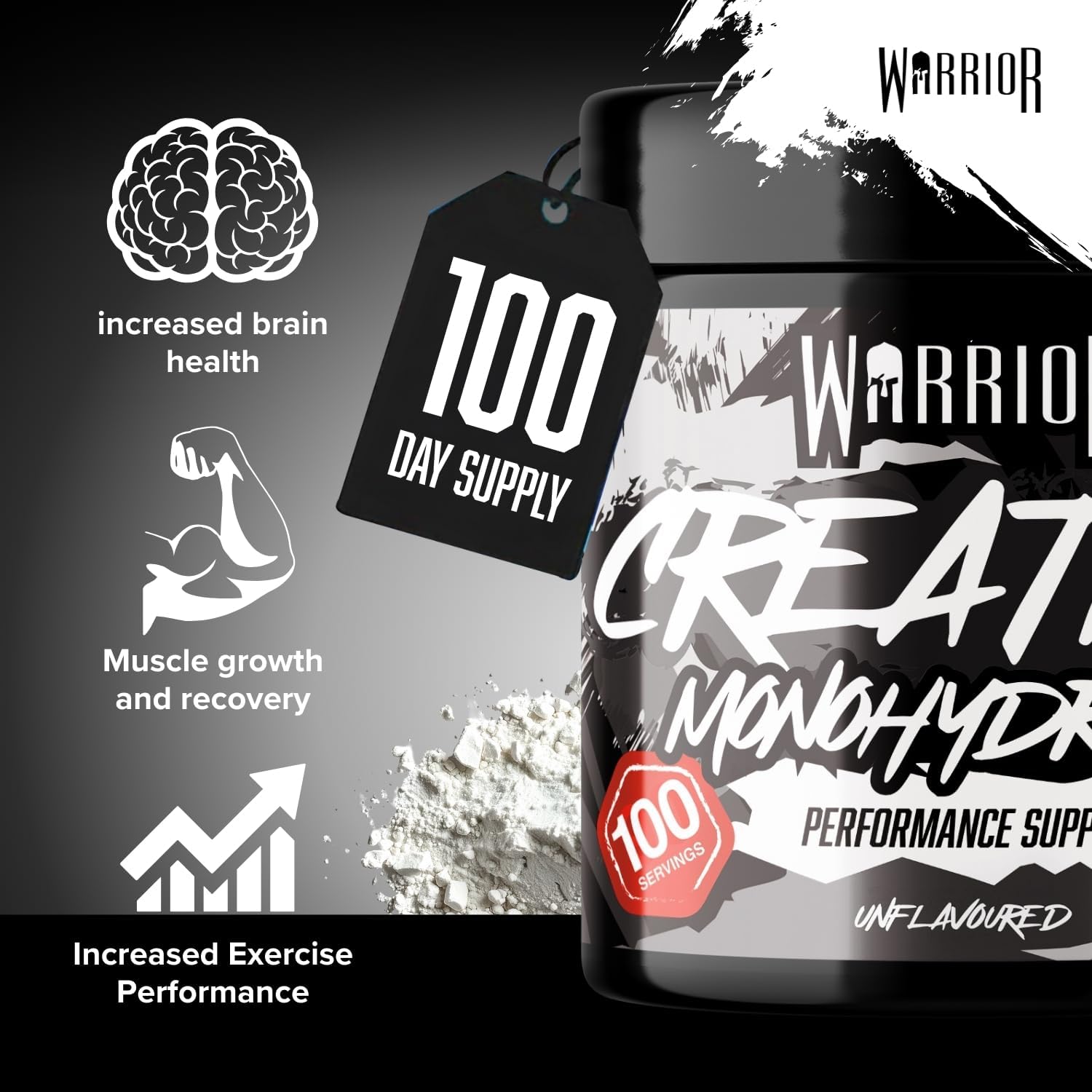 Thumbnail 4 de Warrior Creatine Monohydrate Powder 300g – Pure, Unflavoured Micronised Creatine for Strength and Recovery