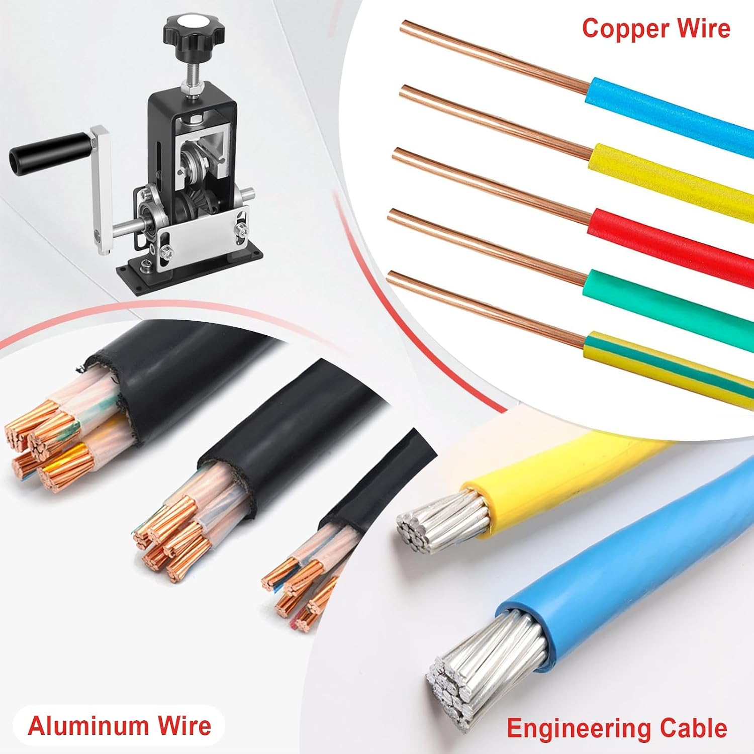 Detalle de 1-25mm Wire Stripper Machine: Dual-Mode Portable Copper Recycling Tool