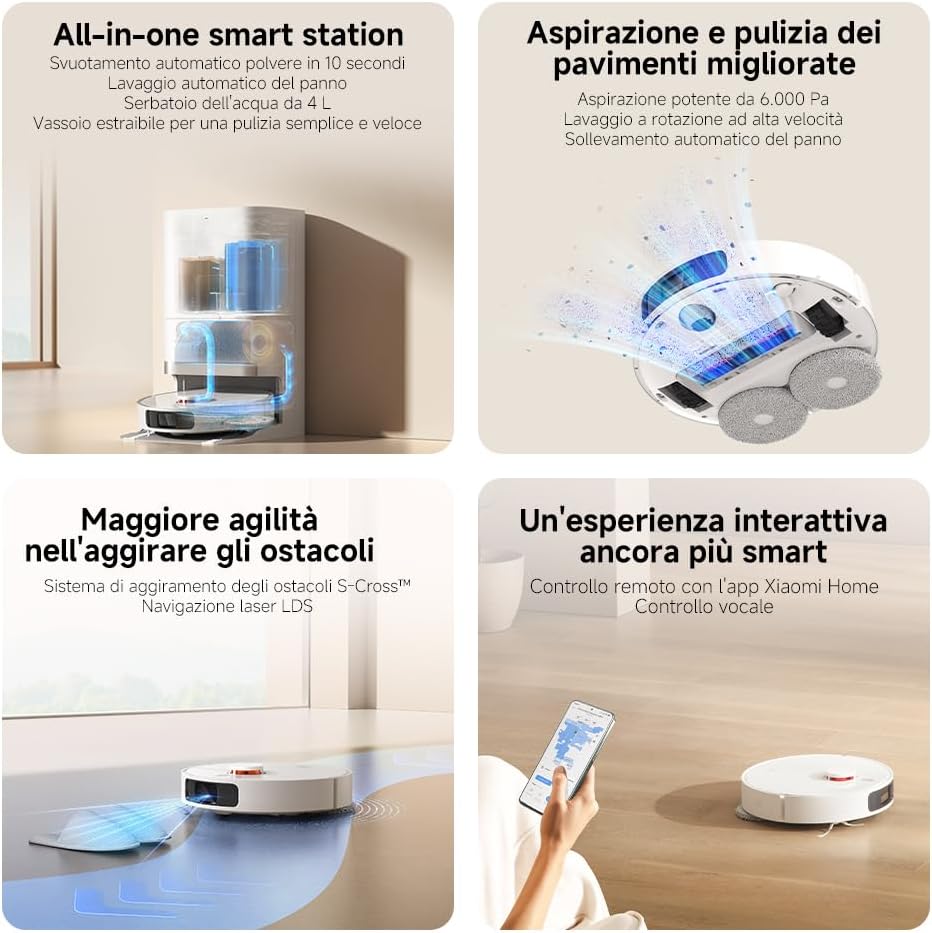Thumbnail 2 de Xiaomi Robot Vacuum X20+ – Robot aspirapolvere e lavapavimenti con stazione smart all-in-one, 6.000 Pa e navigazione Laser 3D