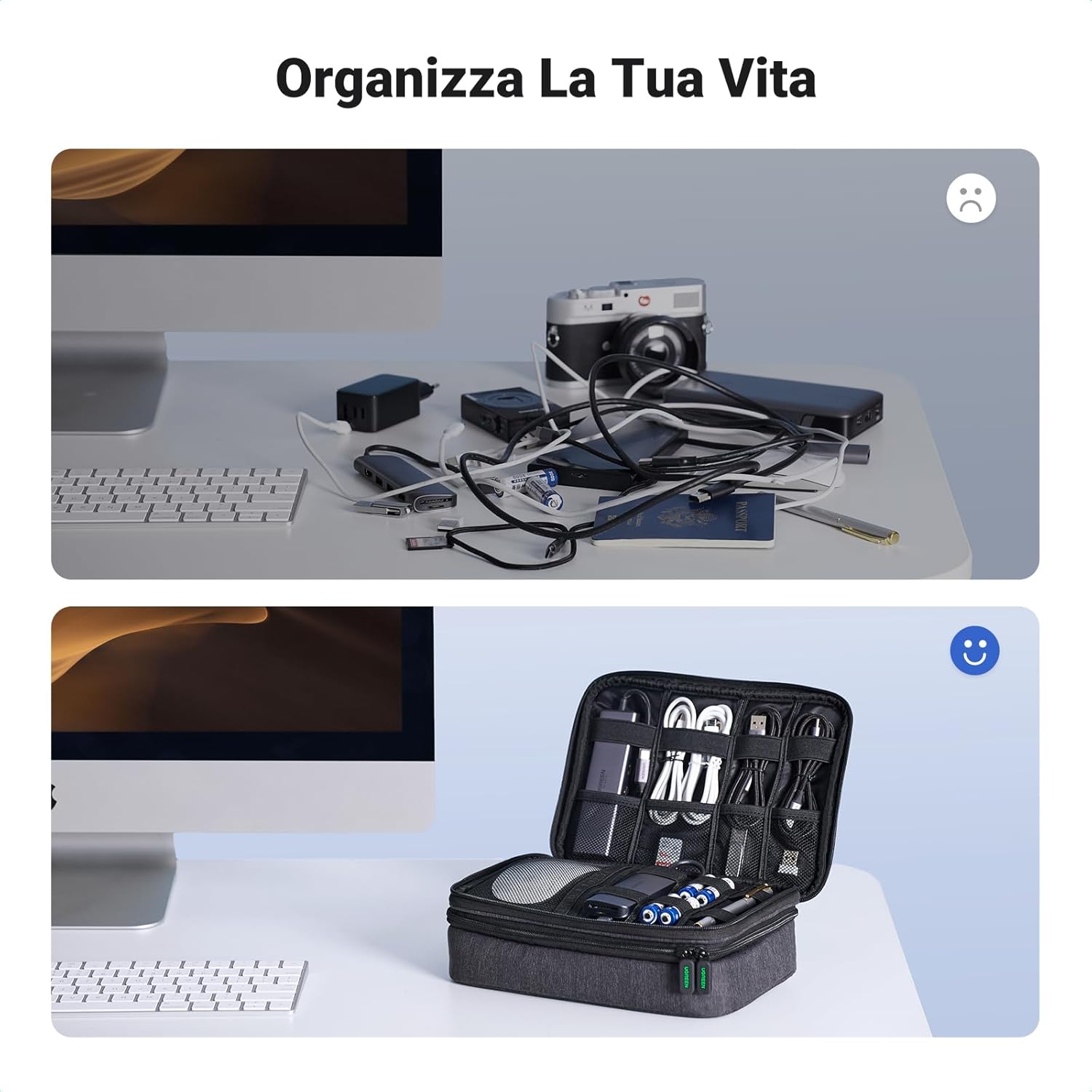 Detalle 2 de UGREEN Borsa Accessori da Viaggio con organizer per cavi e tablet fino a iPad mini