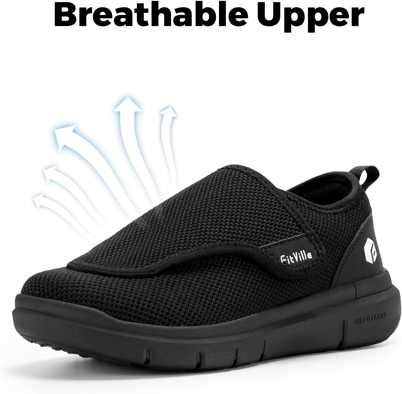 Thumbnail 5 de FitVille Mens Extra Wide Fit Diabetic Slippers: Easy Slip-On, Adjustable Orthopaedic Support