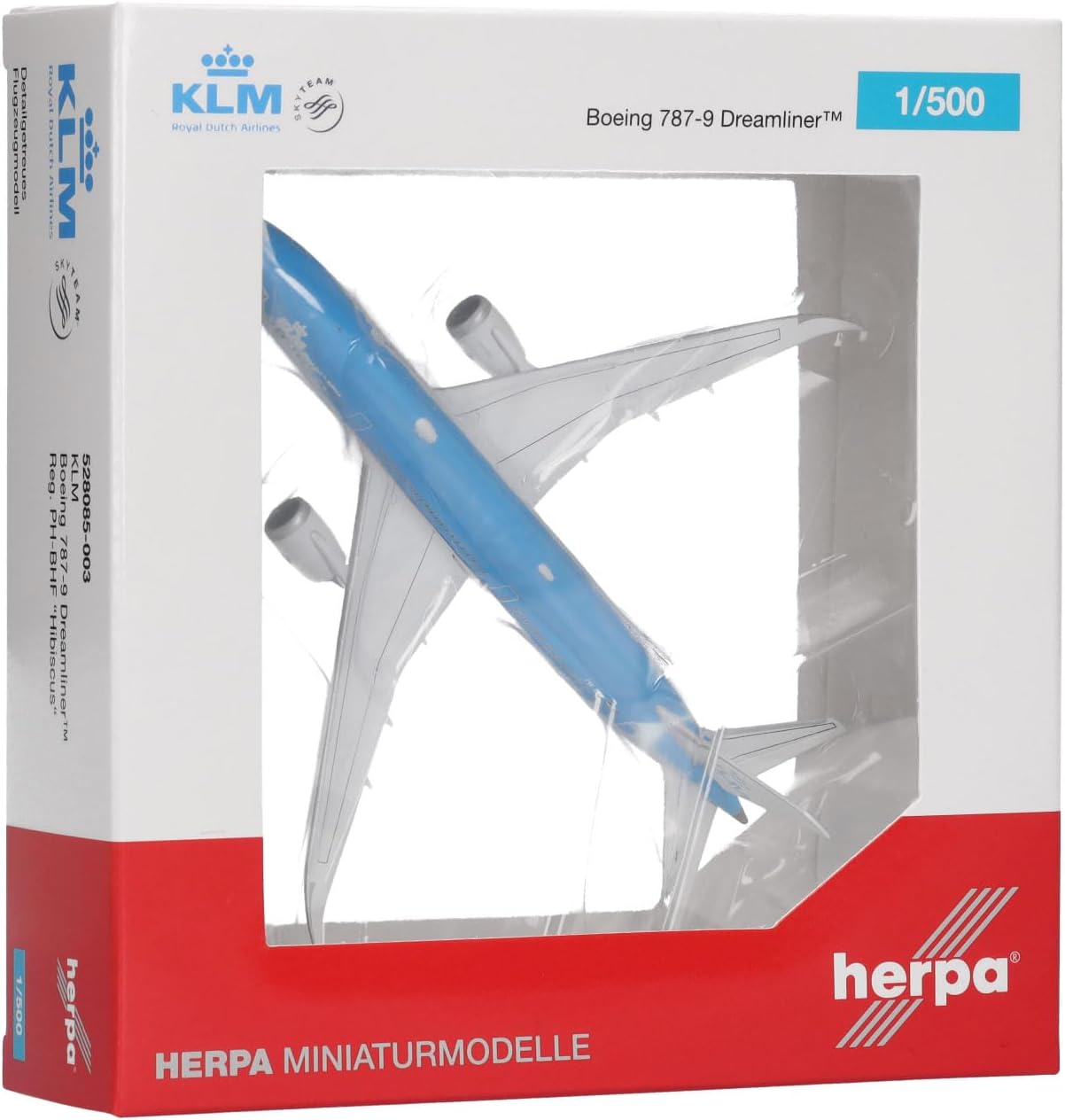 Thumbnail 4 de Herpa 528085-003 KLM Boeing 787-9 Dreamliner, metalowy model 1:500