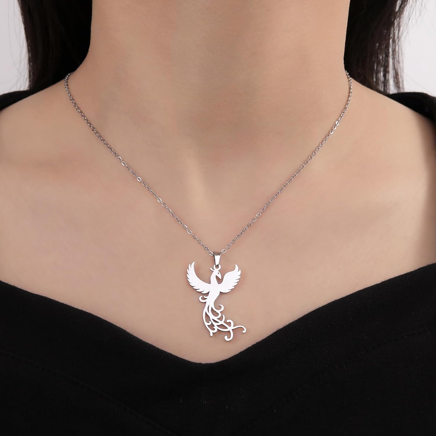 Thumbnail 4 de VASSAGO Rising Phoenix Halskette aus Edelstahl mit Fénix-Anhänger – für Frauen und Männer