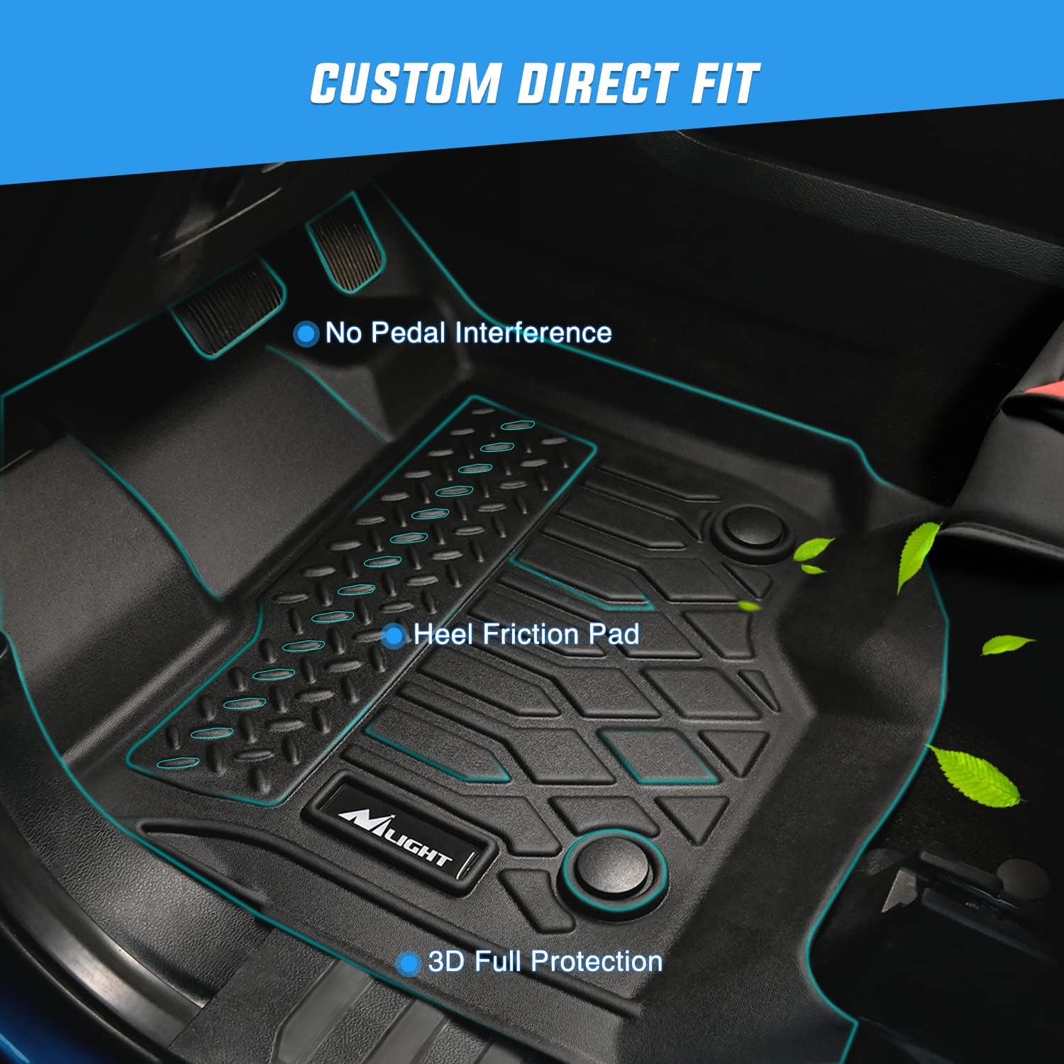 Thumbnail 1 de Nilight TPE Floor Mats for Ford F-150 SuperCrew Cab (2015–2023) All-Weather Custom Fit