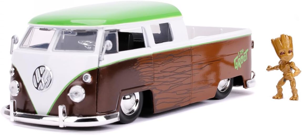 Detalle de Jada 253225013 Marvel 1963 Bus Pickup, metalowy model 1:24 z figurką Groota