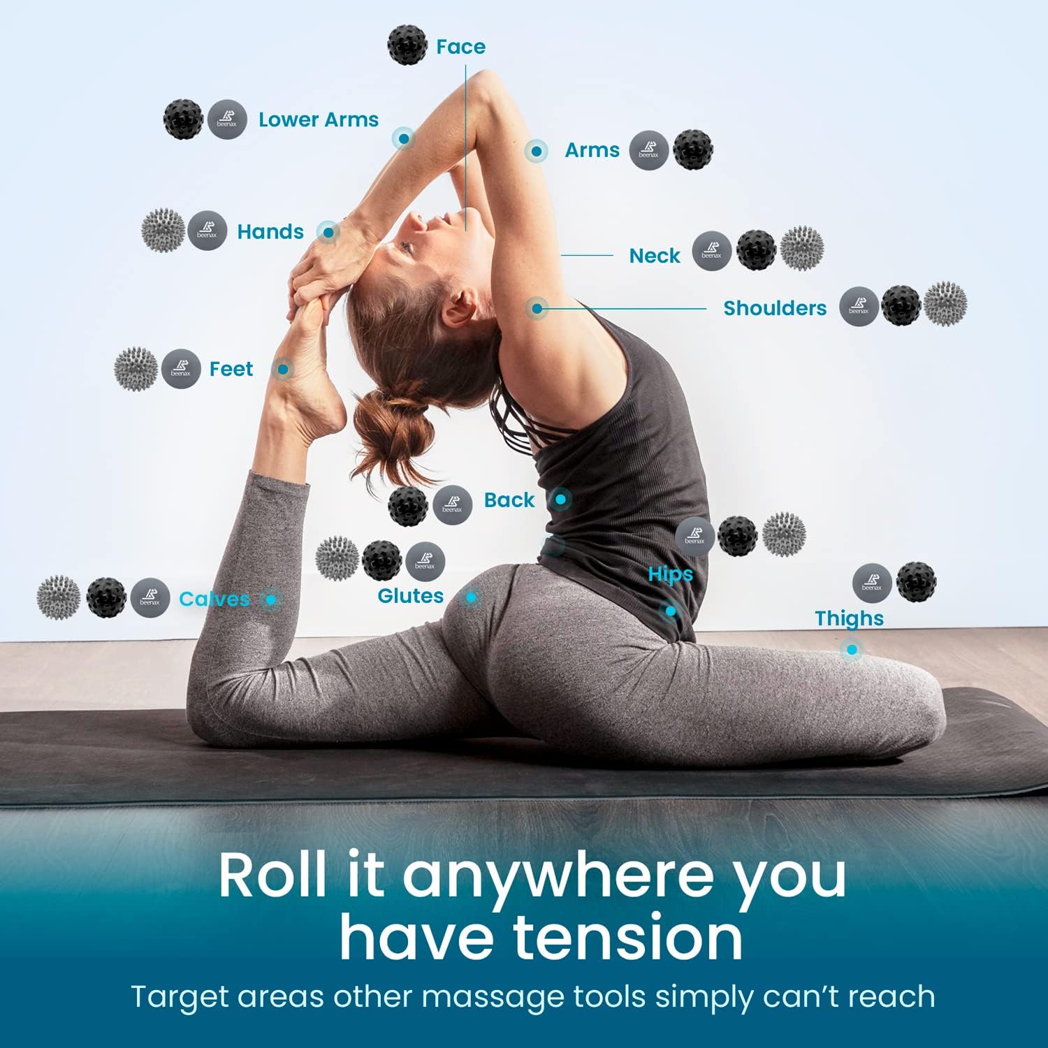 Detalle de Beenax Massage Ball set of 3 for deep tissue