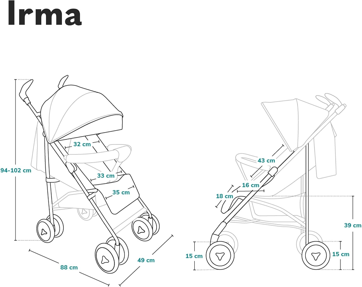 Thumbnail 4 de LIONELO IRMA Lightweight & Foldable Pram for Baby up to 3 Years: 360° Handles, Lie-Flat, and Mosquito Net