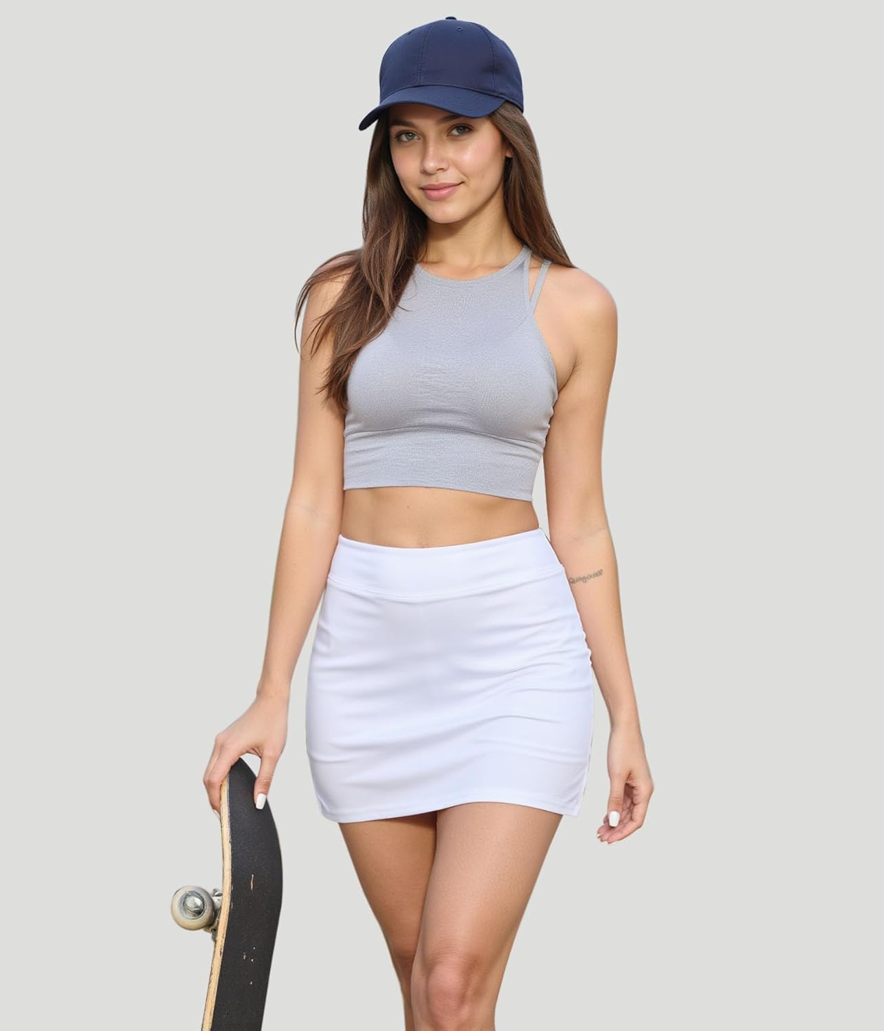 Detalle de iClosam Jupe de Tennis Femme 2 en 1 avec Short Intérieur – Respirante et Élastique