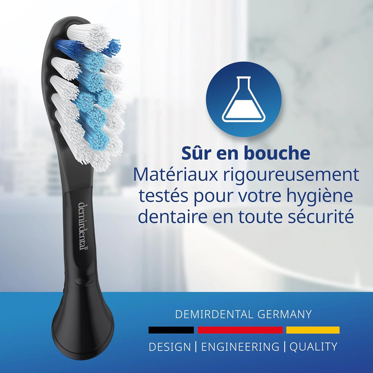 Thumbnail 6 de 8 brossettes Demirdental compatibles Philips Sonicare (HX9048) – noir, Medium, Premium Plaque Defence
