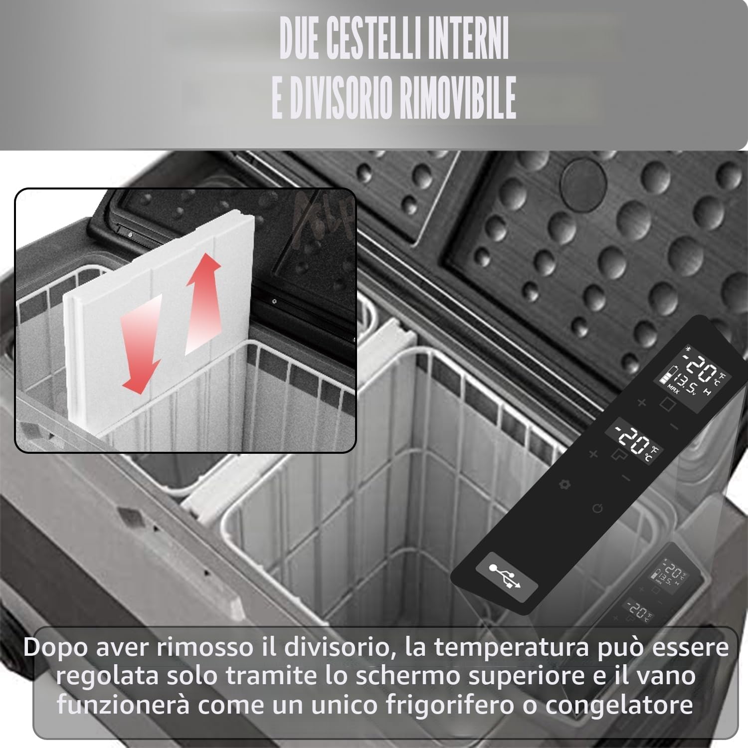 Thumbnail 5 de Alpicool T60: Frigorifero Portatile da 60 L per Auto, RV e Barca con Doppia Zona e Manuale di Trasporto