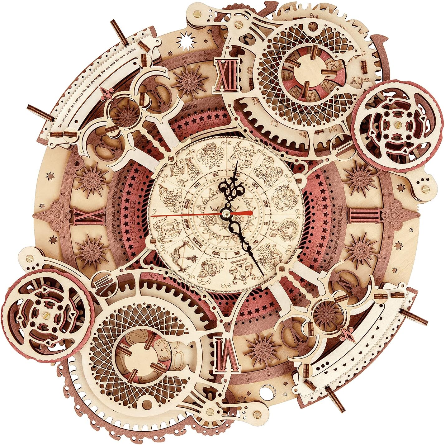 Detalle de Puzzle 3D en bois ROBOTIME : horloge murale steampunk à construire