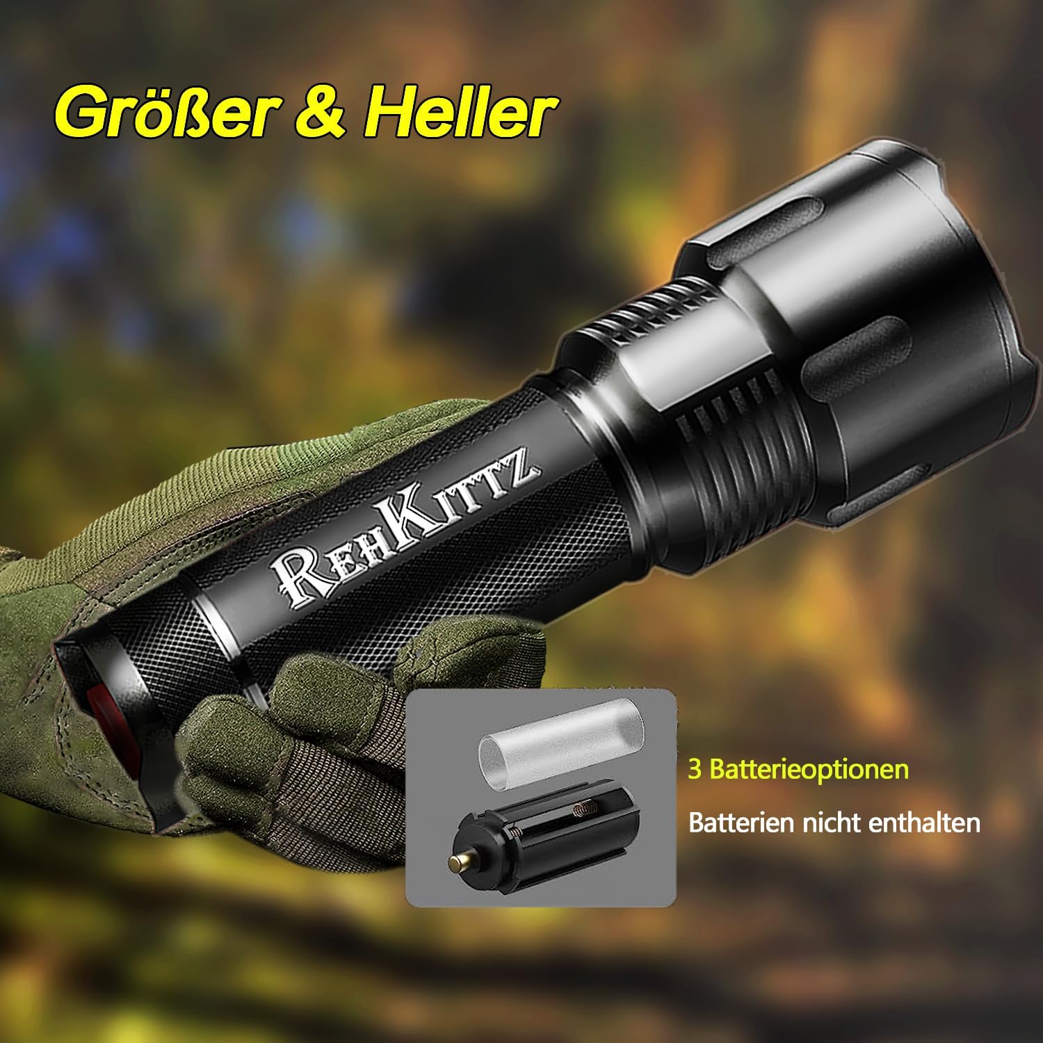 Detalle 2 de REHKITTZ S1600 LED Taschenlampe 3300 Lumen