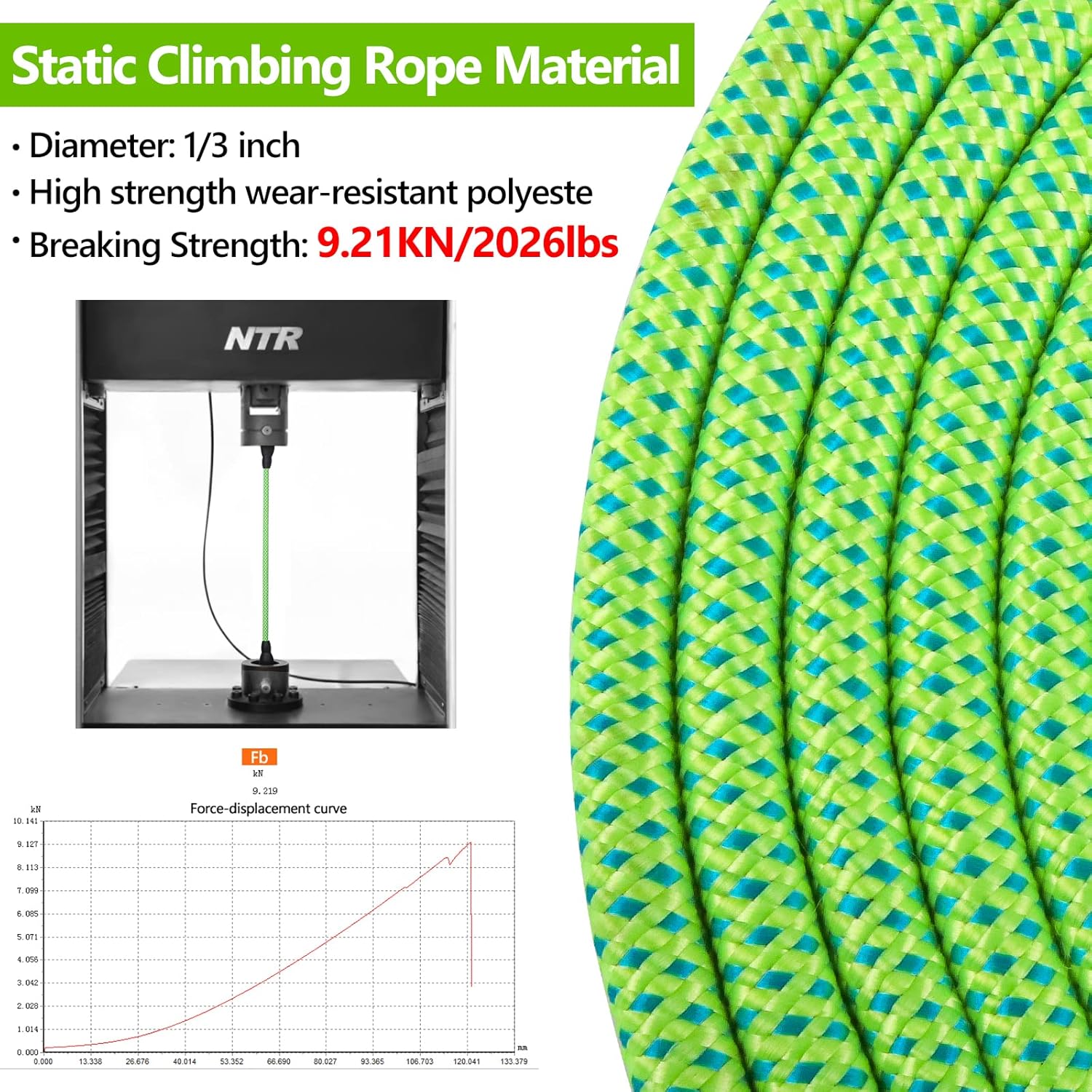 Detalle de NTR Heavy Duty Dog Leash (30FT) Reflective Rope with Swivel Lockable Hook and Padded Handle