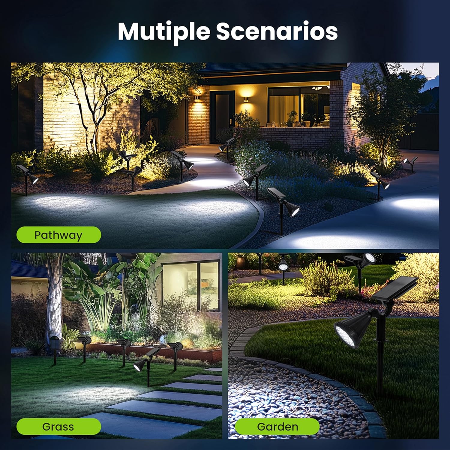 Thumbnail 6 de Solpex Solar Spot Lights Outdoor Garden (IP65, 25 LEDs, Cold White) – 6 Pack