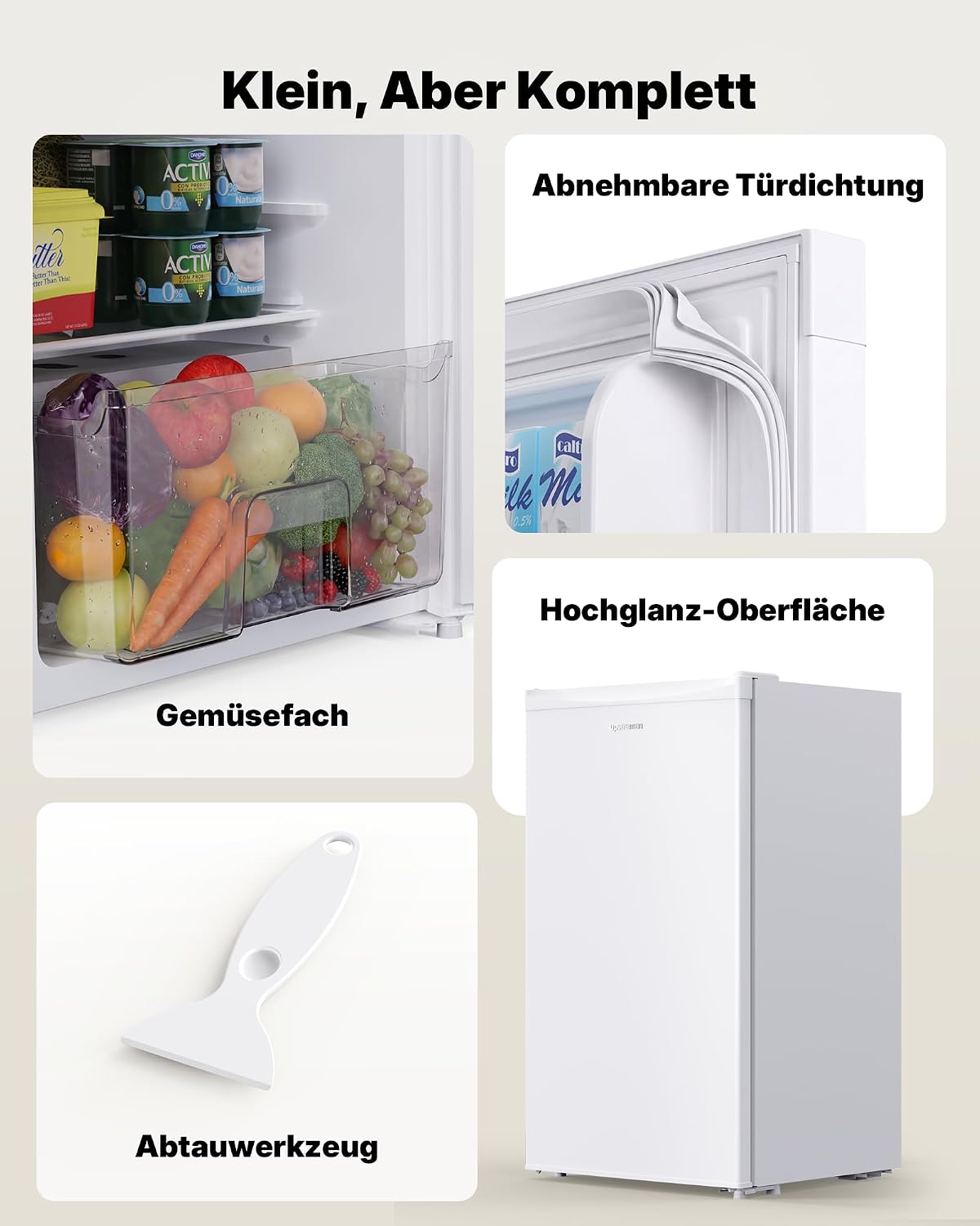 Thumbnail 6 de Upstreman 91L Kleiner Kühlschrank mit Gefrierfach – kompakt, leise und energieeffizient