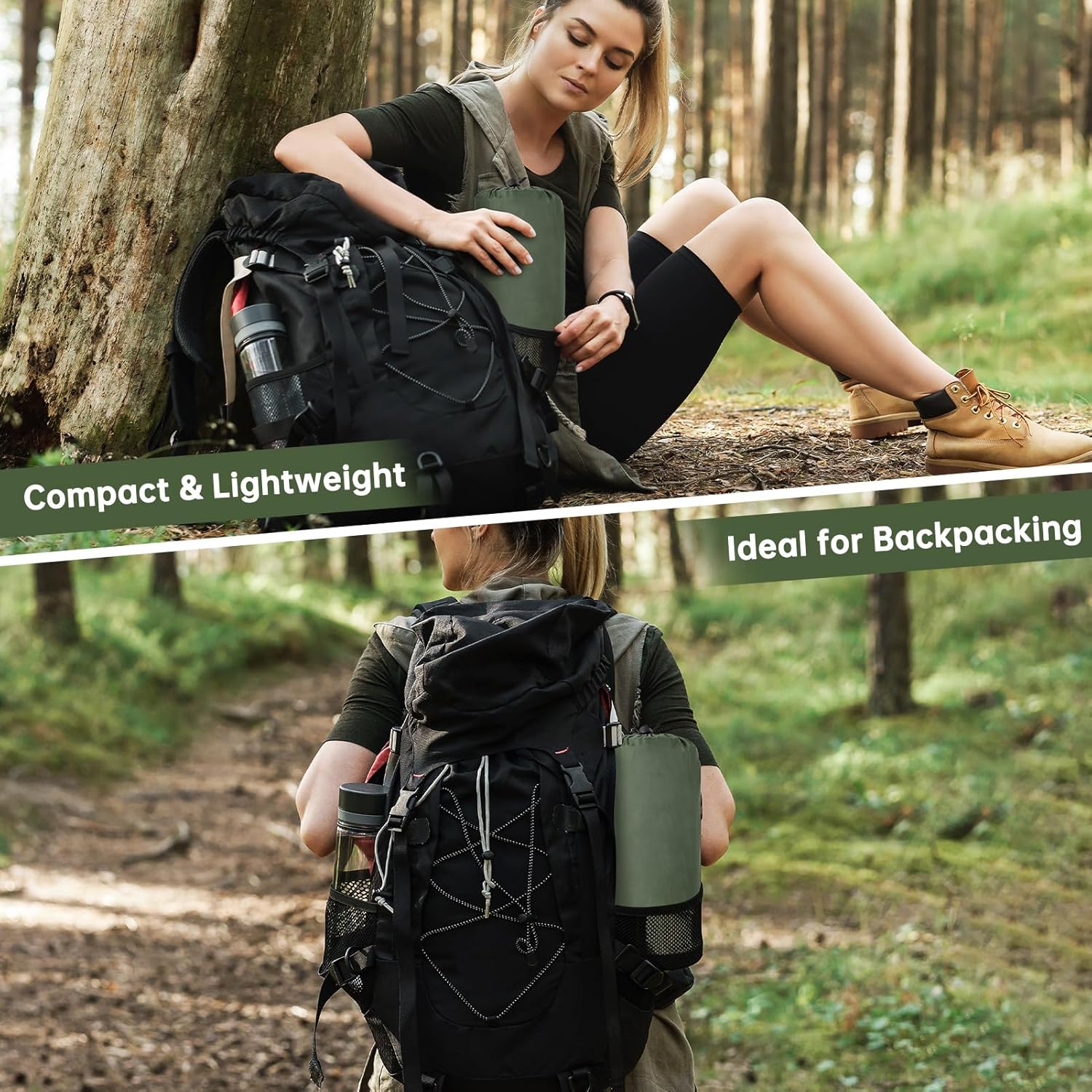 Thumbnail 6 de HAUSPROFI Inflating Sleeping Pad for Camping – UltraLight, Built-in Foot Pump, 150kg Capacity
