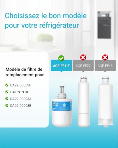 Detalle de AQUA CREST Filtre Frigo Remplacement pour Samsung DA29-00003F – 2 Pack