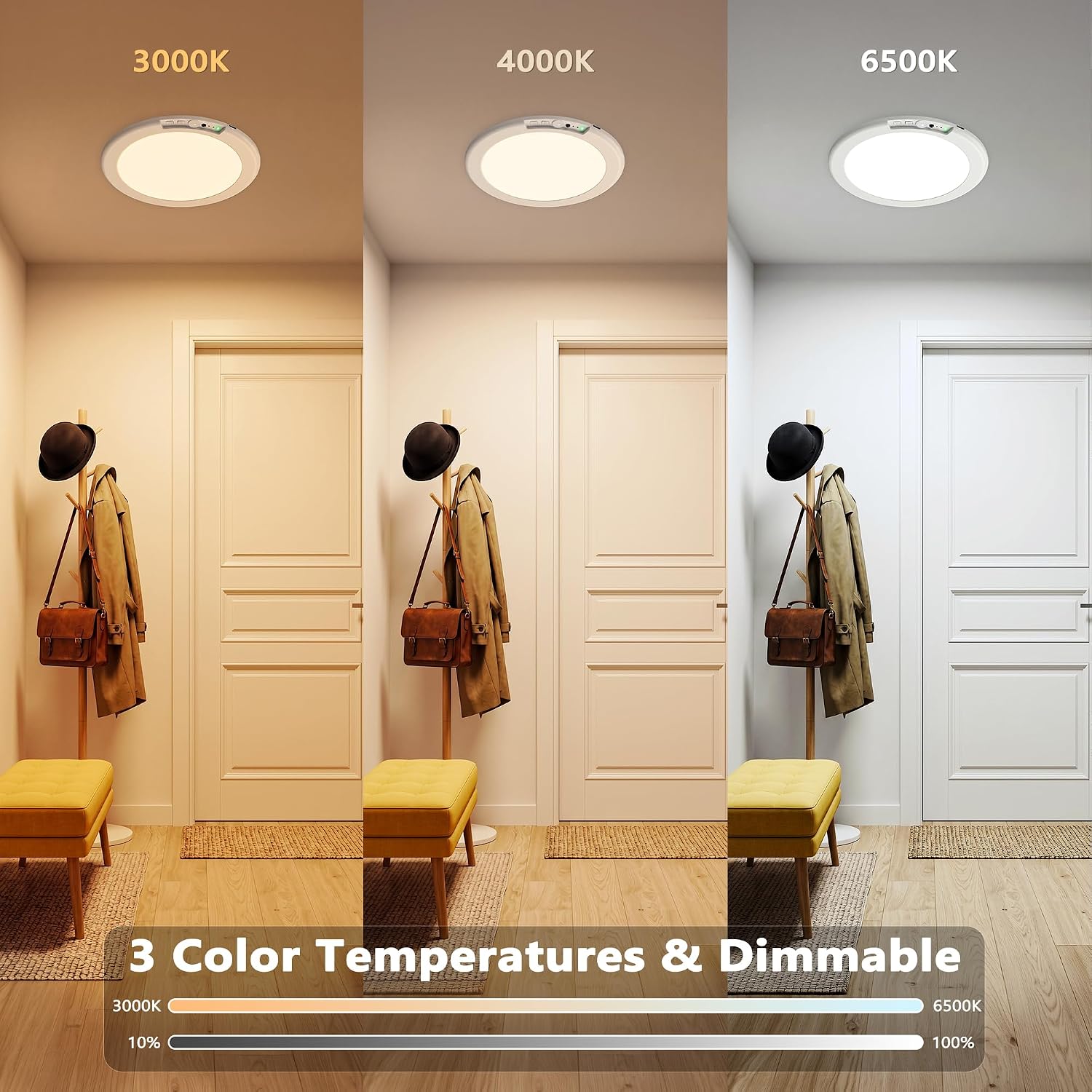Thumbnail 5 de ODEETRONIC Rechargeable Motion Sensor LED Ceiling Light with Remote
