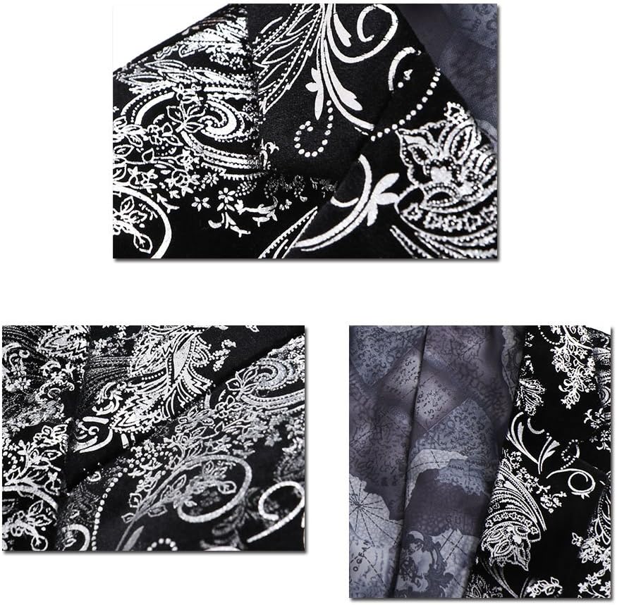 Detalle de Allthemen Men's Casual Blazer Paisley Jacquard – Slim Fit Floral Embroidery