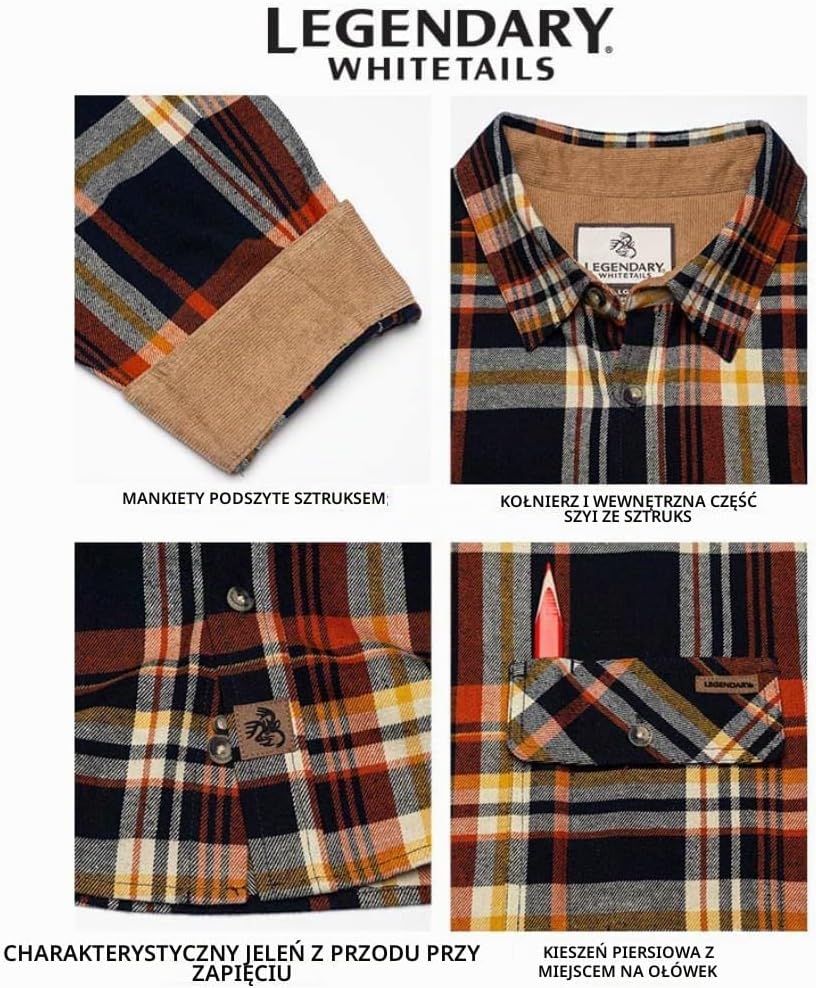 Detalle 2 de Legendary Whitetails Buck Camp Flannels – męska koszula flanelowa z długim rękawem