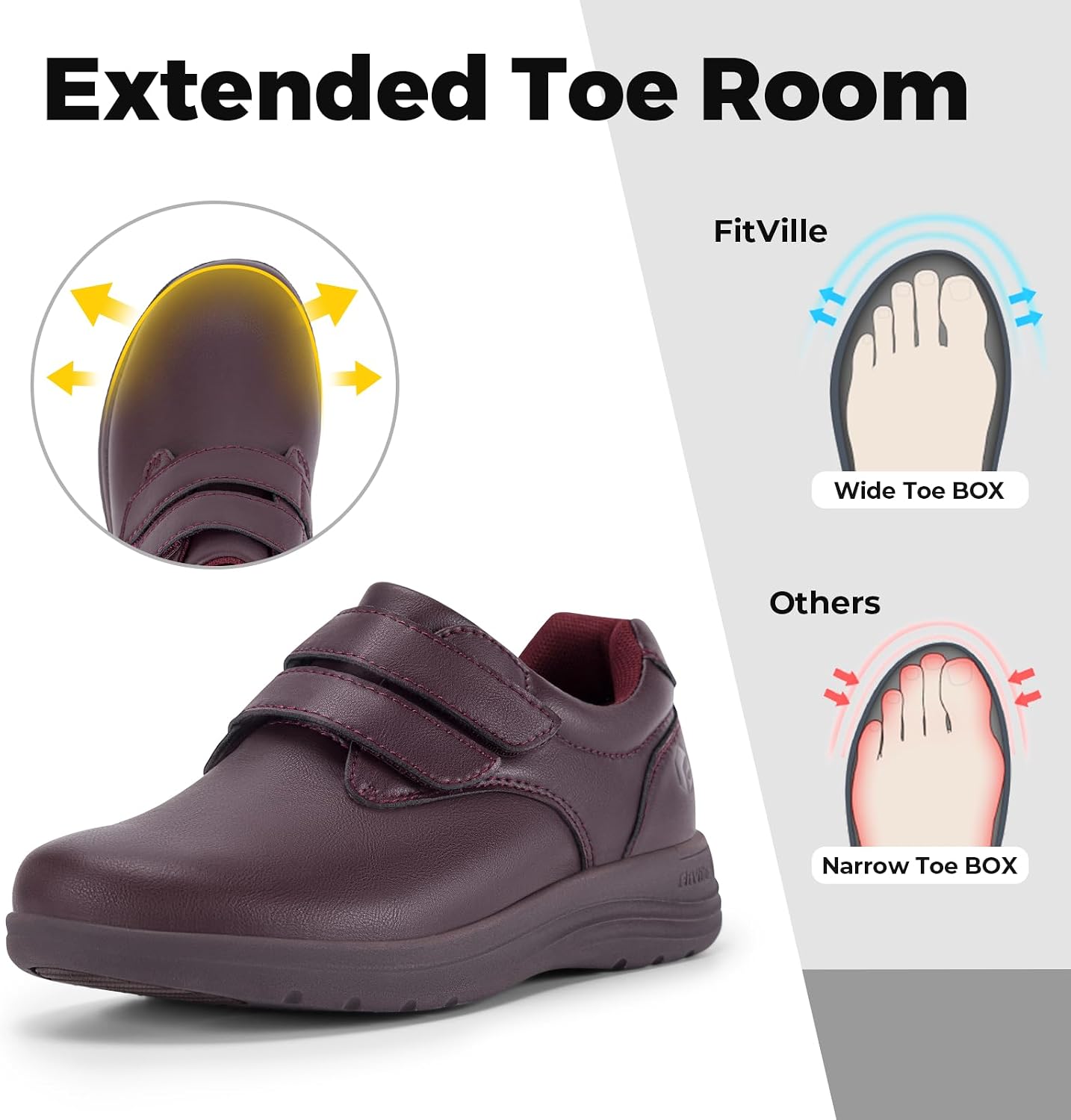 Thumbnail 3 de FitVille wide fit leather shoes with arch support