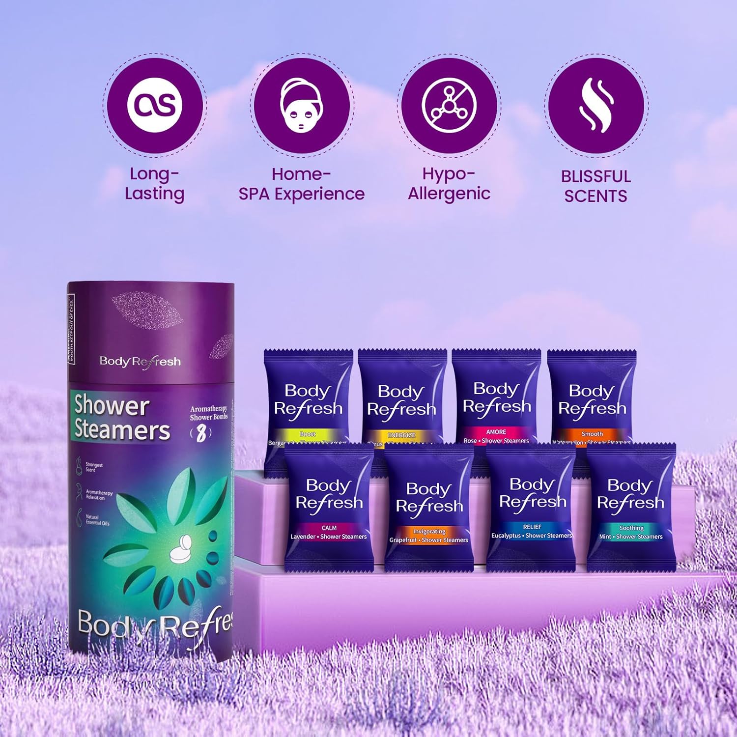 Detalle 2 de BodyRefresh Shower Steamers Aromatherapy 8-Pack