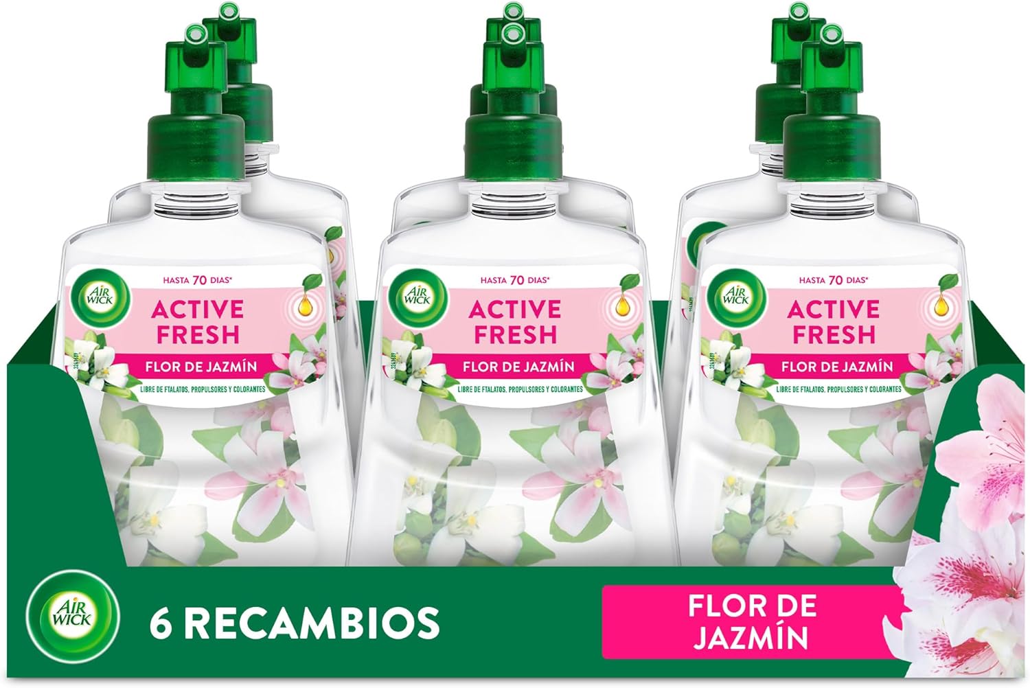 Detalle 2 de Air Wick Active Fresh Spray Automático - Pack 3 Jazmín