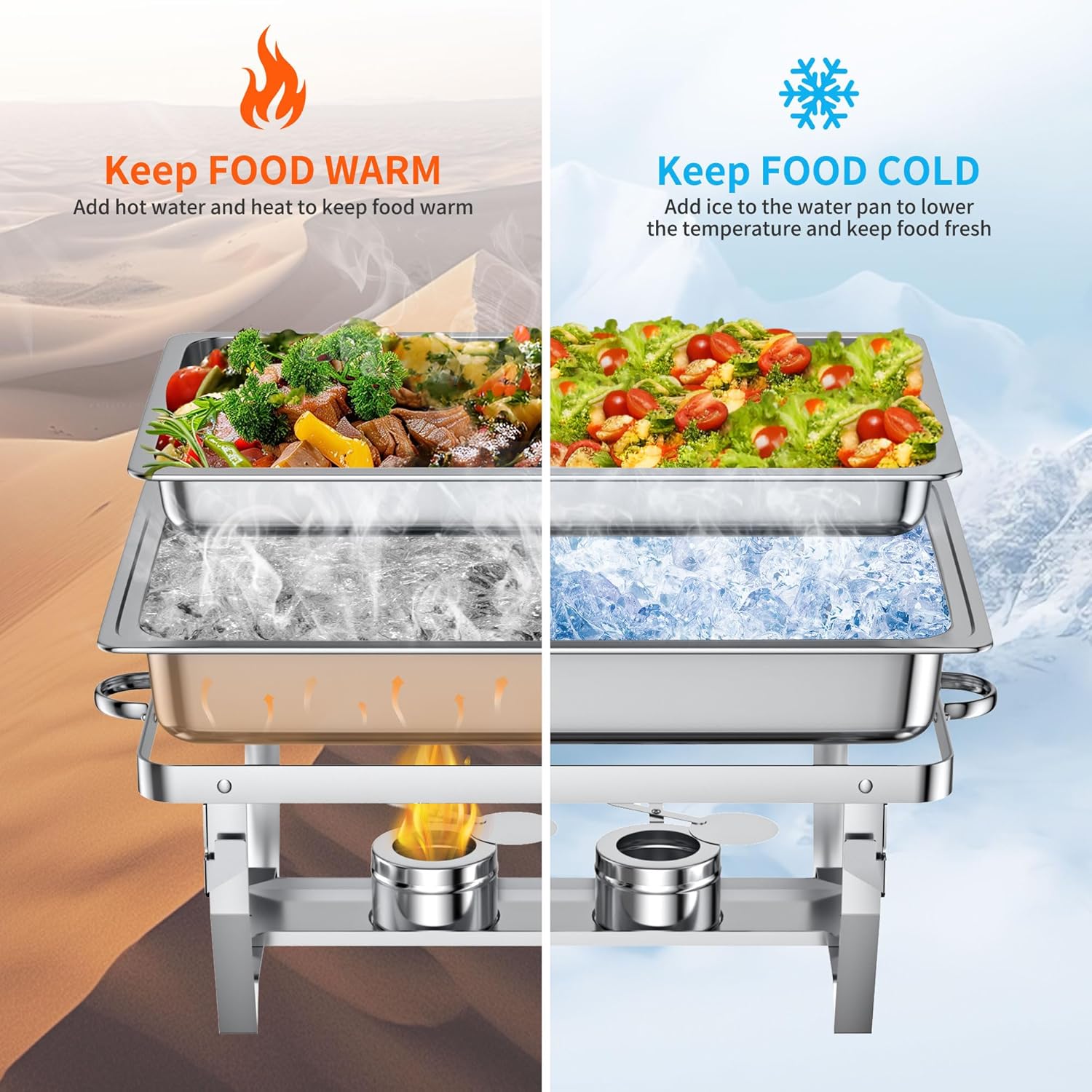 Detalle de Chafing Dishes for Buffet Set – 8-Quart Stainless Steel Chafer Set for Catering