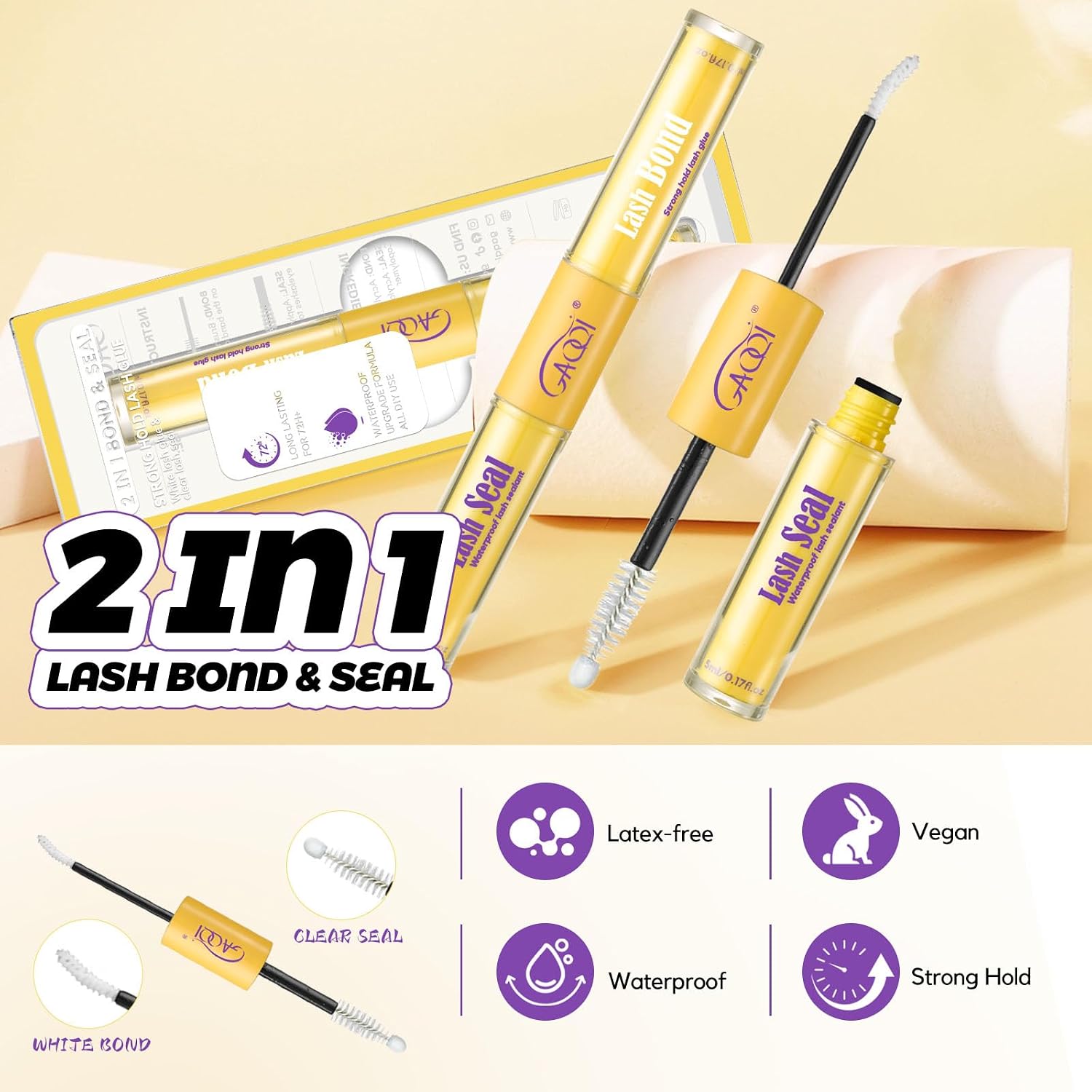 Detalle 2 de GAQQI Lash Bond and Seal Waterproof 10ml