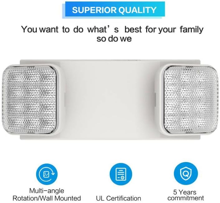 Detalle de EXITLUX EXJLEU9CA 2-Pack LED Exit Sign, Adjustable Heads, 120/277 VAC