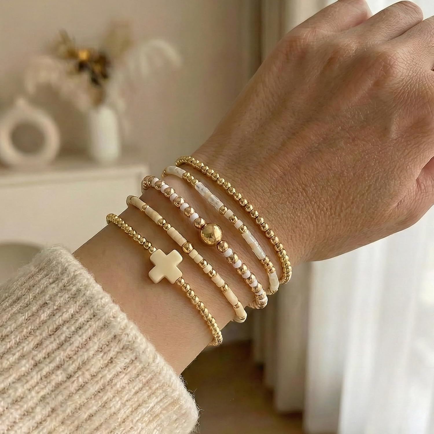 Detalle de EQUBIO Bracelet Set, 14K Gold-Plated