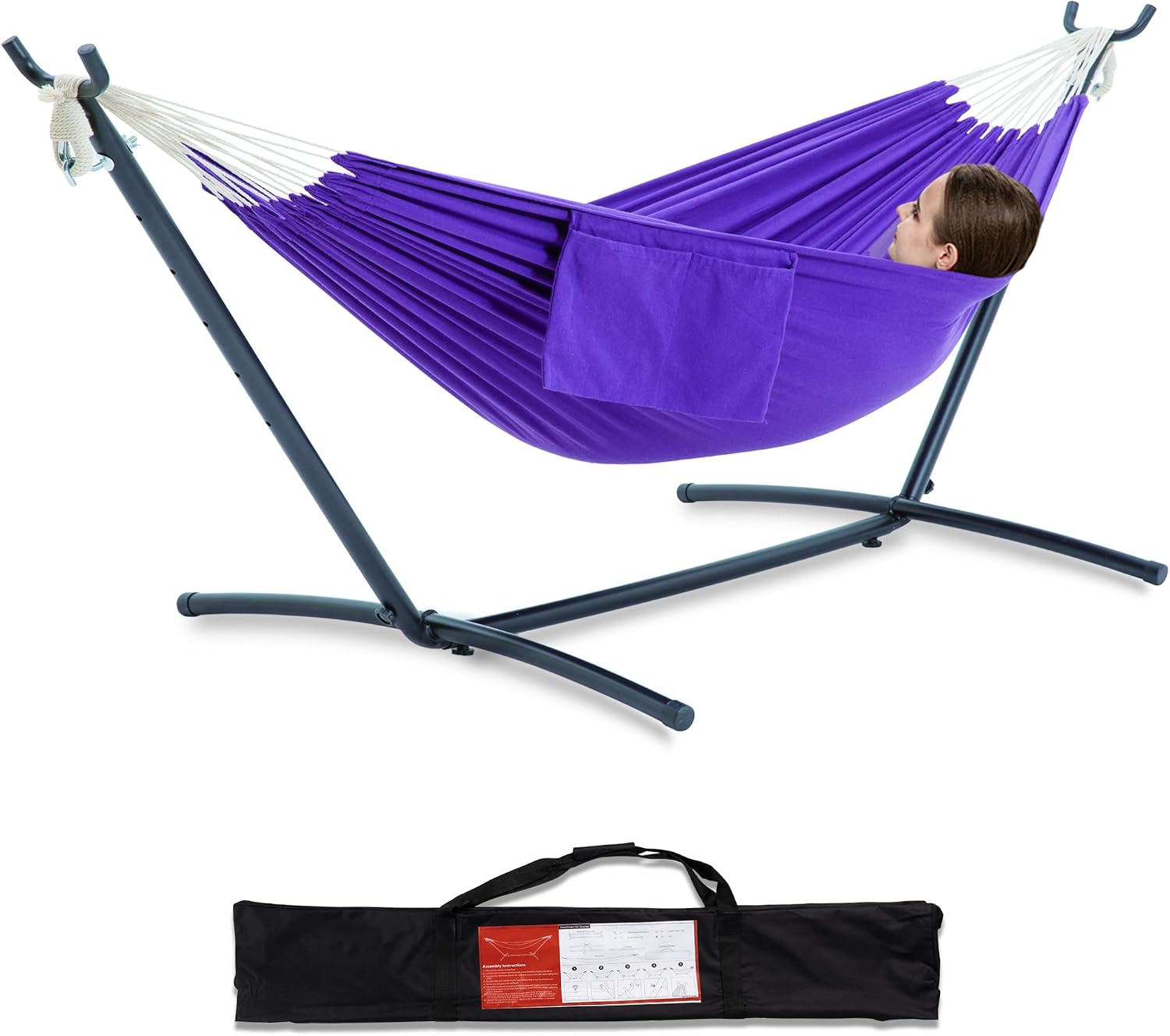 Detalle de Double Hammock with Stand in Purple